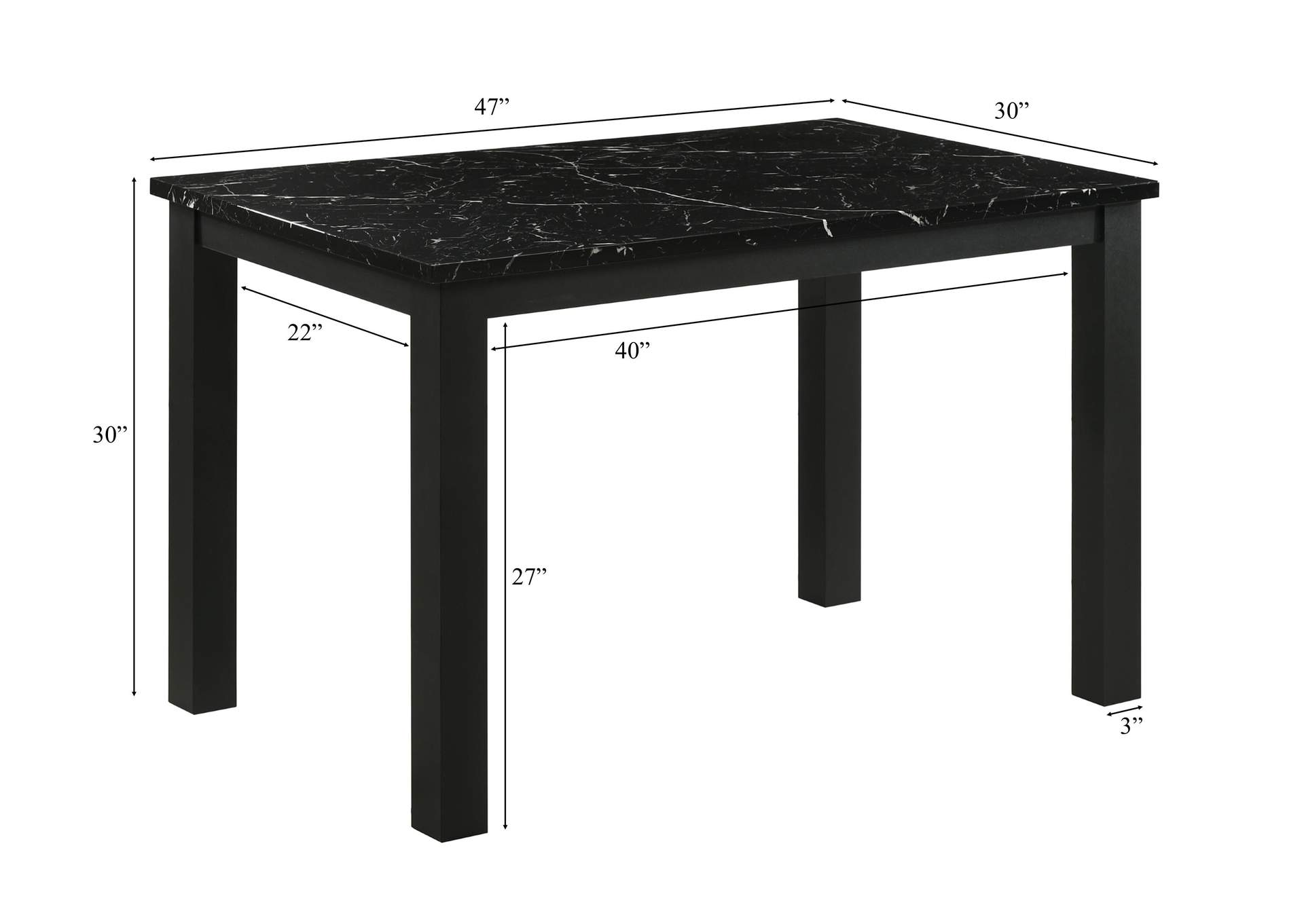 RESIA 5-PIECE DINING SET - BLACK image 10