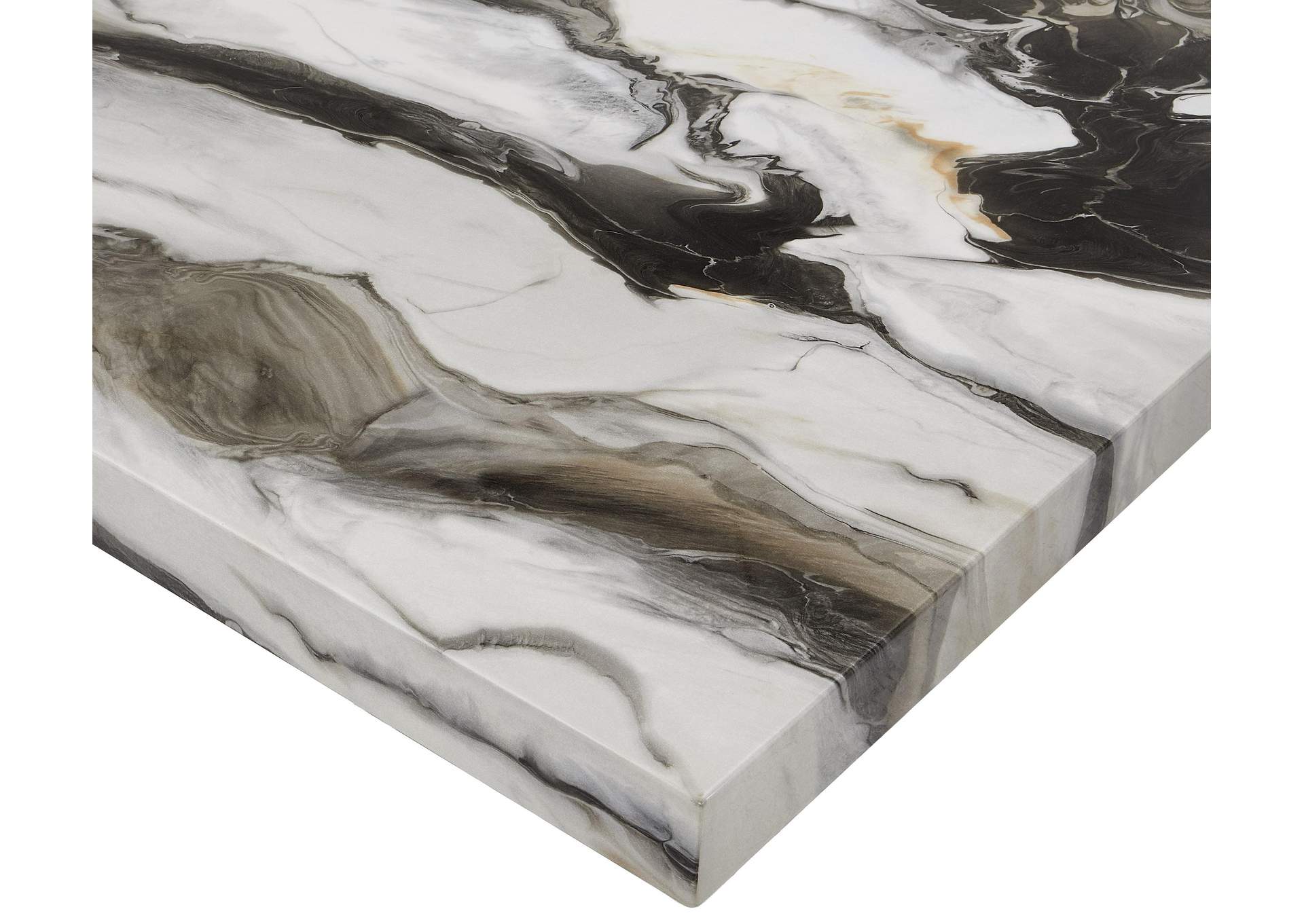 RESIA DINING TABLE-FAUX MARBLE - BROWN image 5