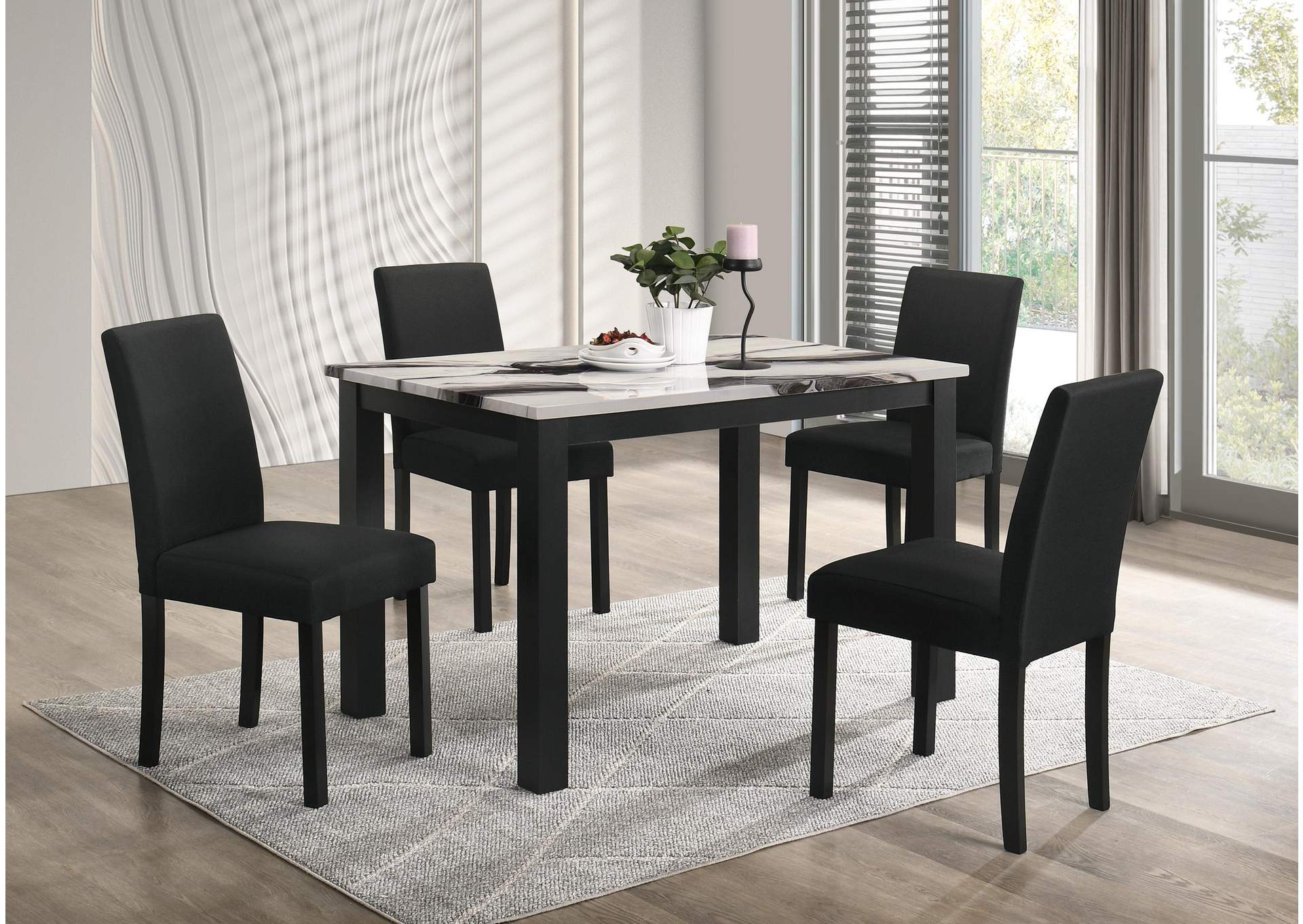 RESIA 5-PIECE DINING SET - BLACK image 6