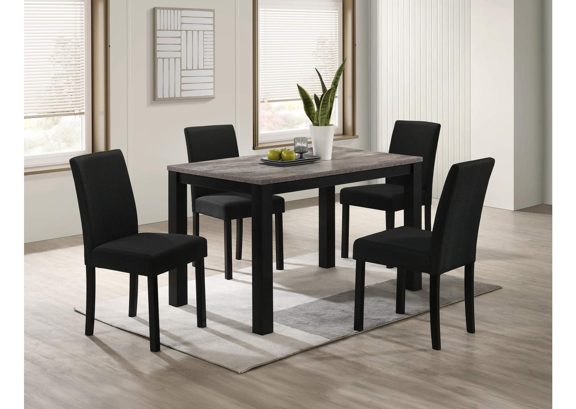 RESIA 5-PIECE DINING SET - BLACK image 1