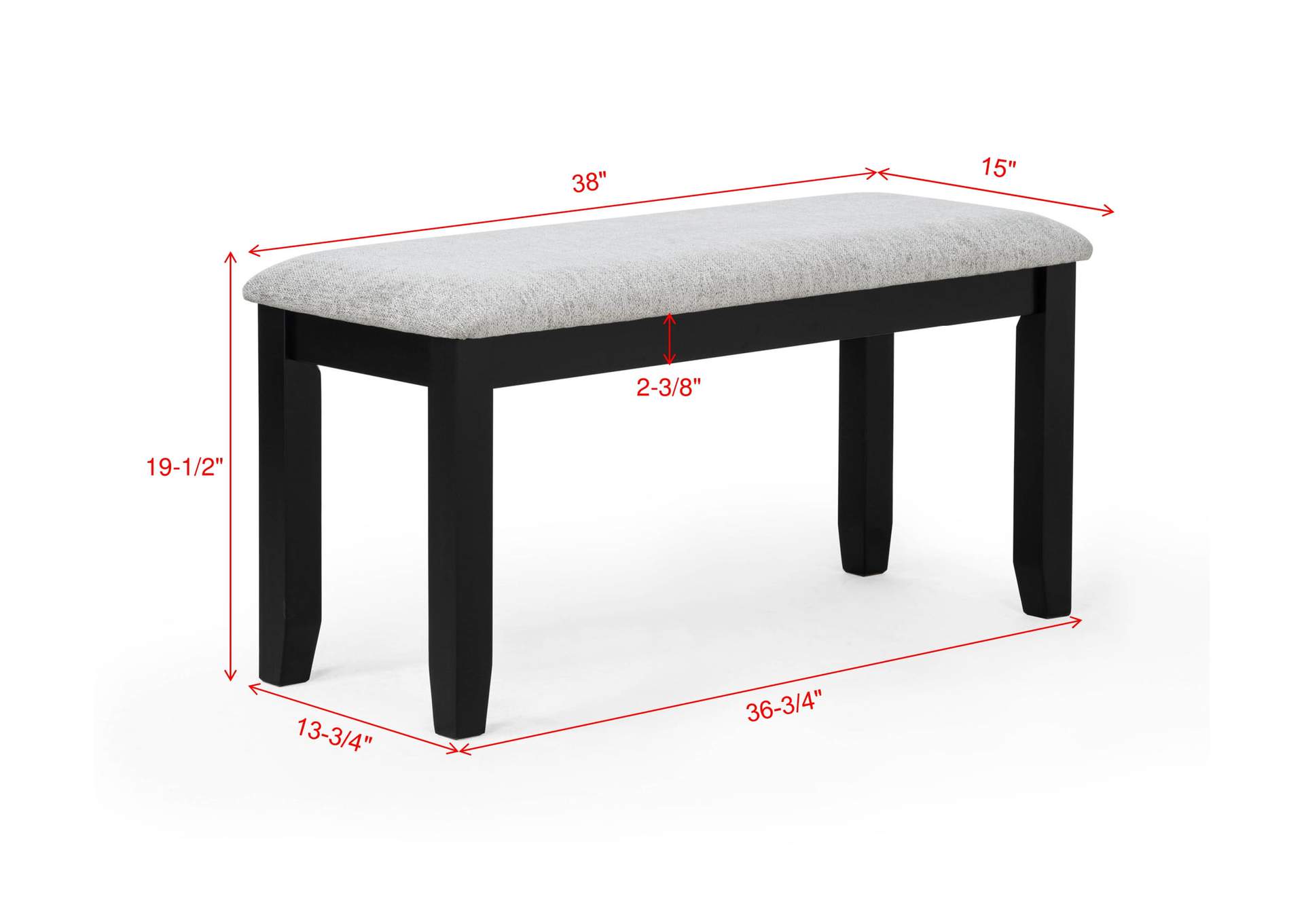 LESTER 6-PACK DINING W/BENCH - LIGHT GRAY image 9