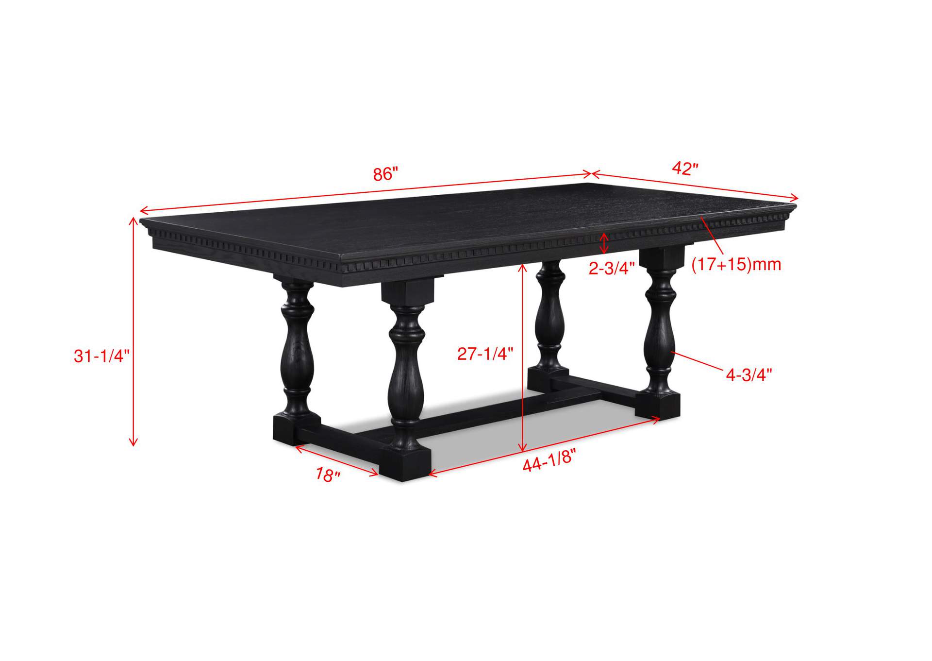 Regent 5-Piece Dining Set - Charcoal