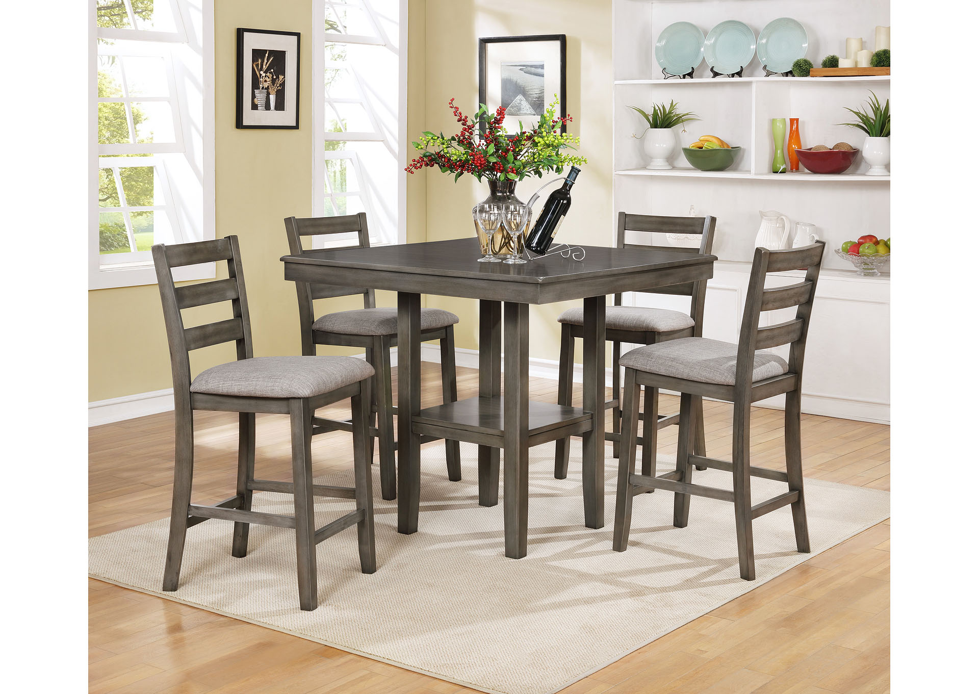Tahoe 5 Piece Counter Height Table Grey image 3