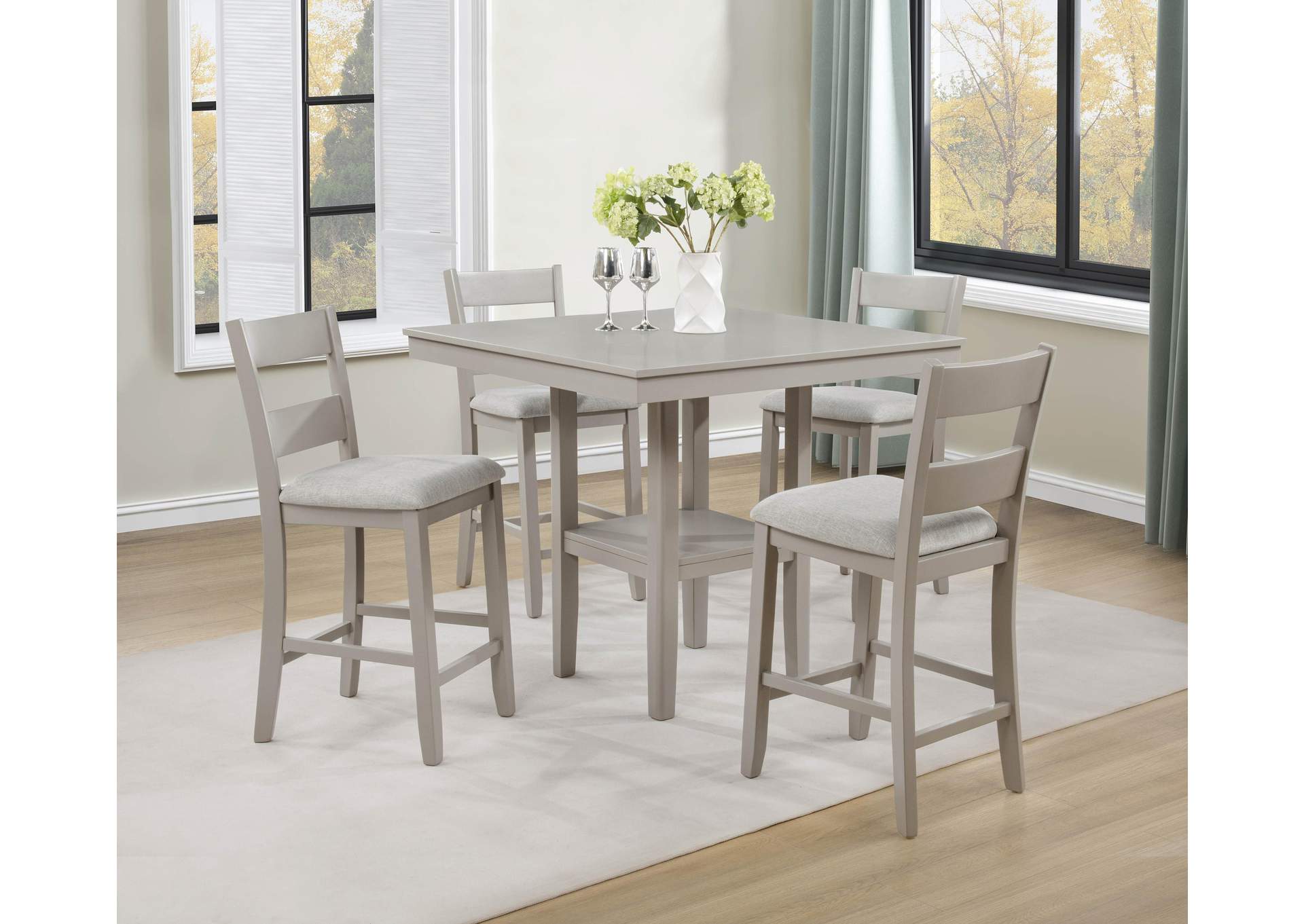 LESTER 5-PACK COUNTER HEIGHT TABLE SET GREIGE image 1