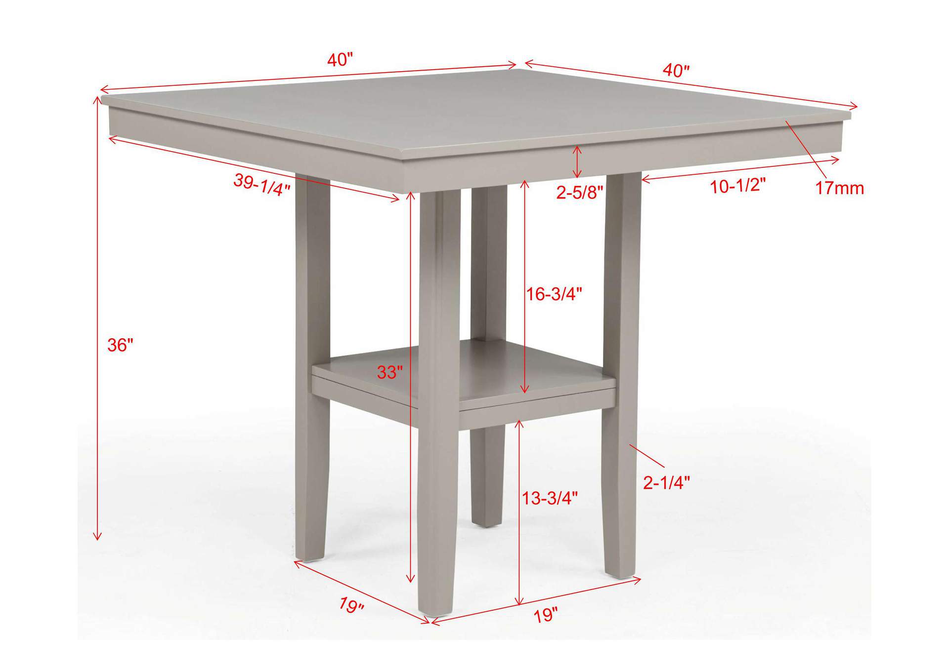 LESTER 5-PACK COUNTER HEIGHT TABLE SET GREIGE image 5