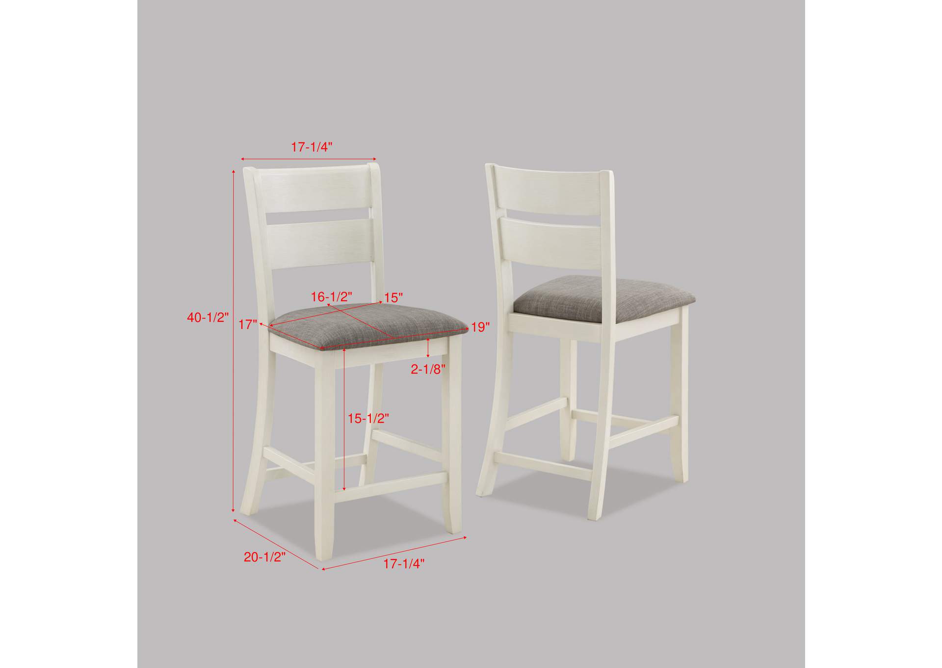 Dakota Counter Height Chair Chalk Grey image 4