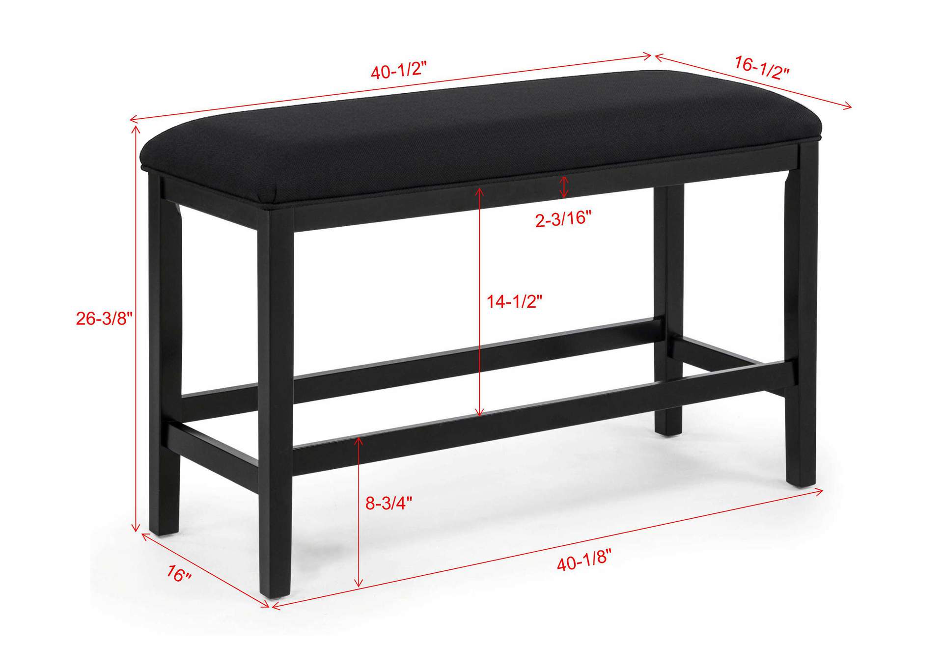 SEBASTIAN COUNTER HEIGHT BENCH BK image 4
