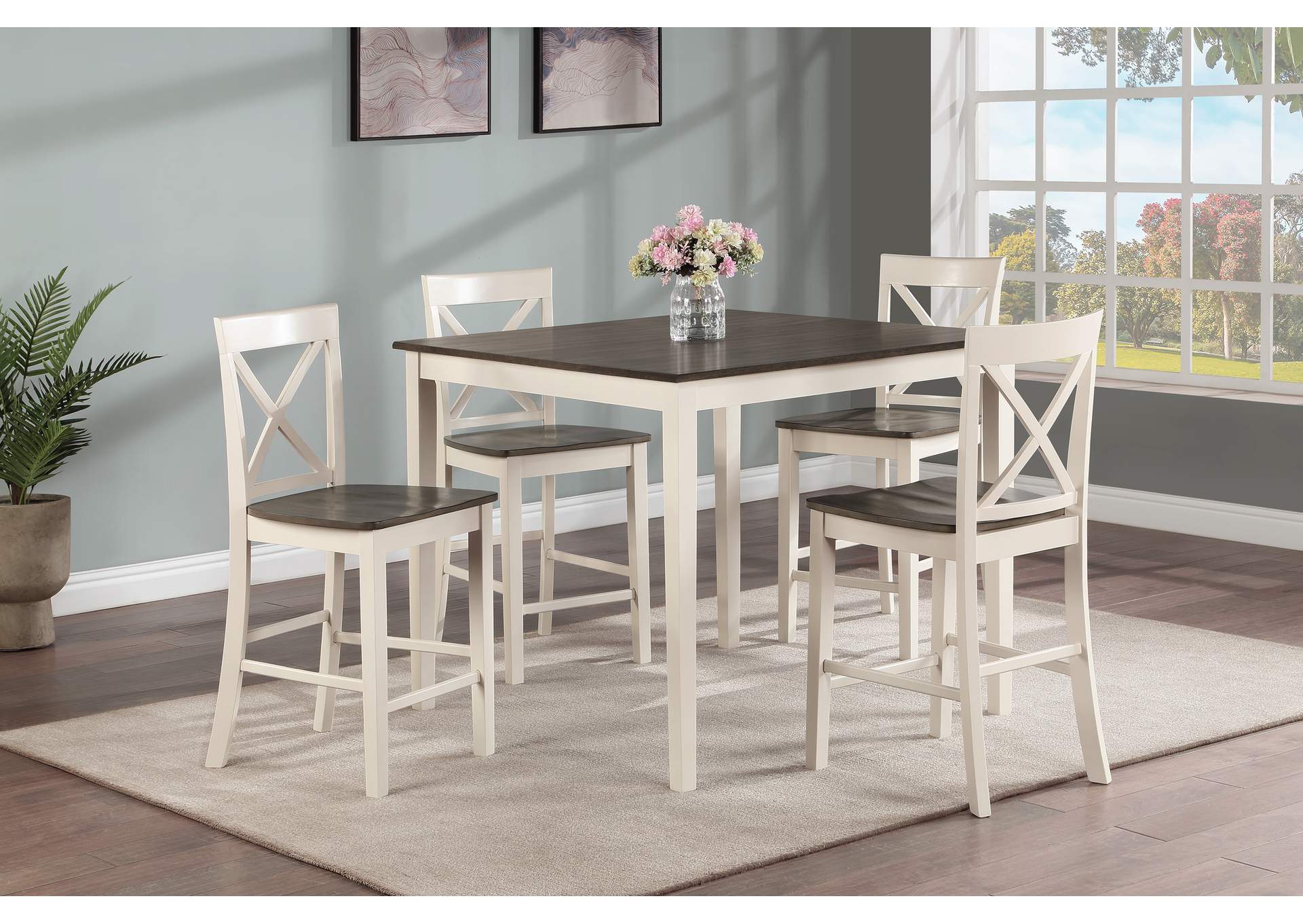 THEODORE 5-PACK COUNTER HEIGHT TABLE SET - BROWN image 1