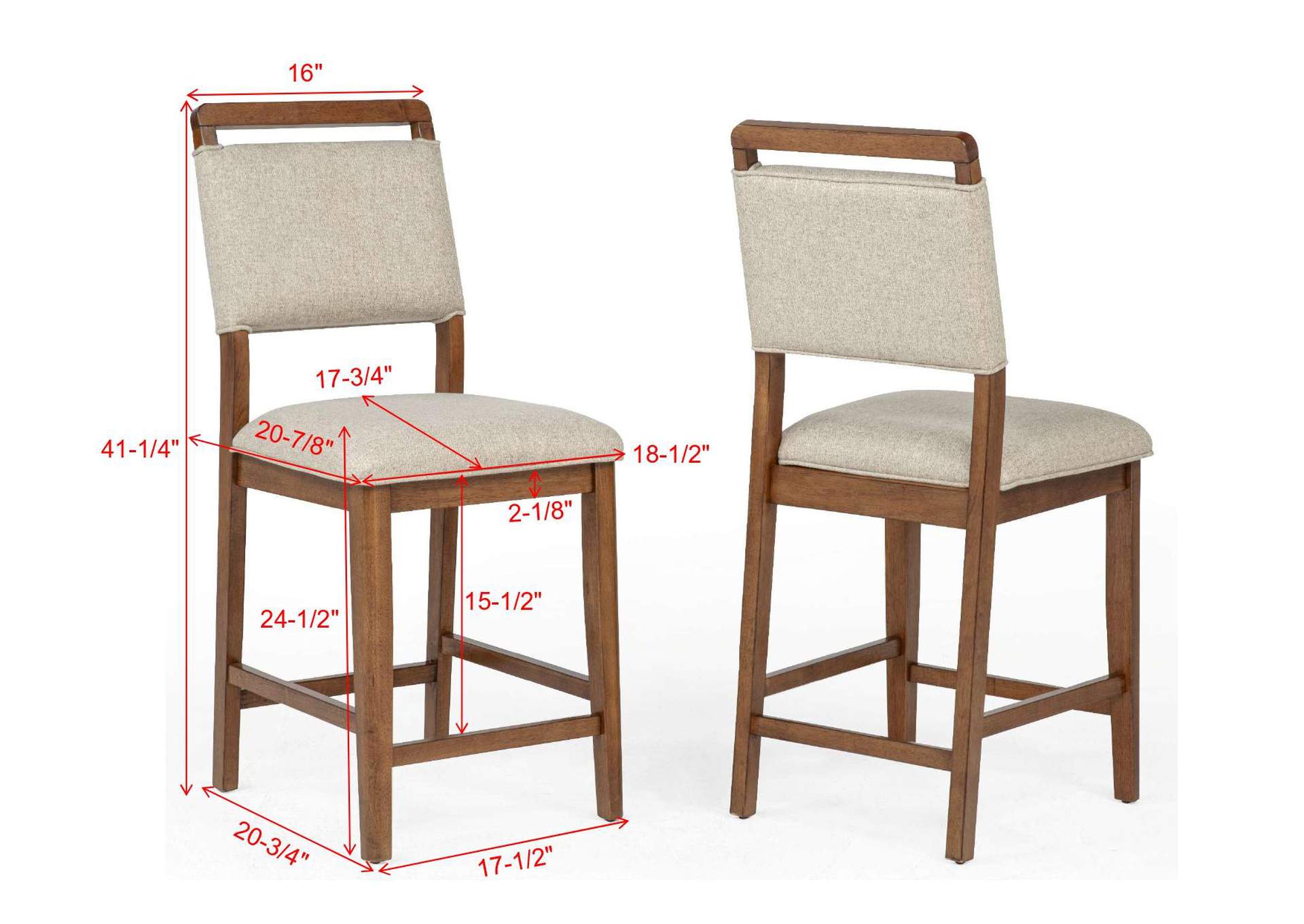 BLANCHE COUNTER HEIGHT CHAIR - BROWN image 5