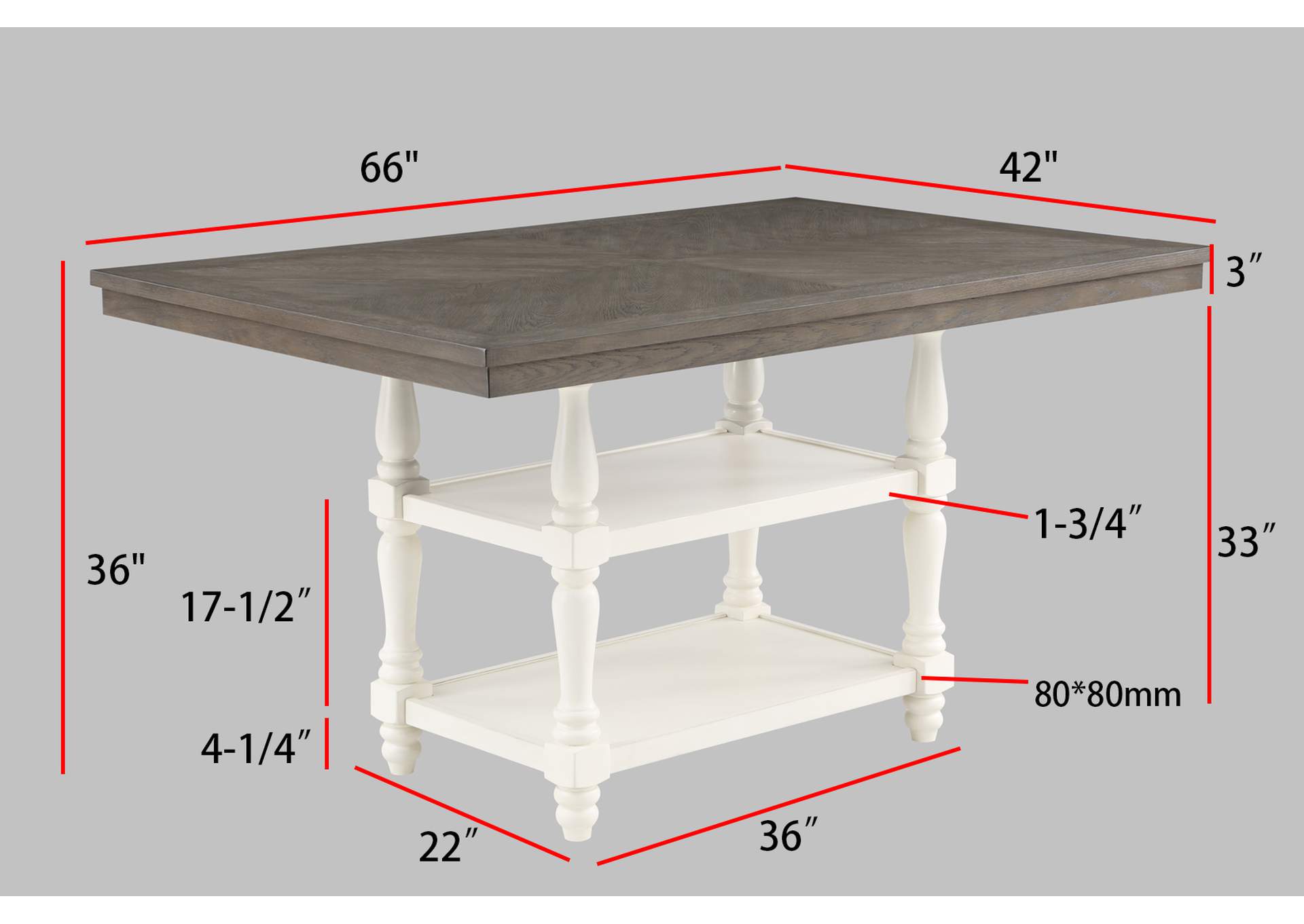 Langley Counter Height Table Chalk Grey image 4