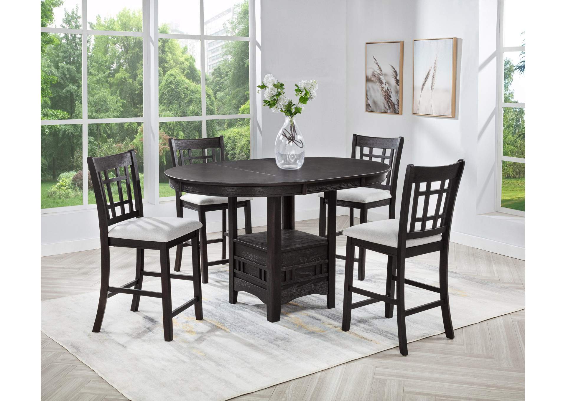HARTWELL CONTR HEIGHT CHAIR - CHARCOAL AND BLACK image 3