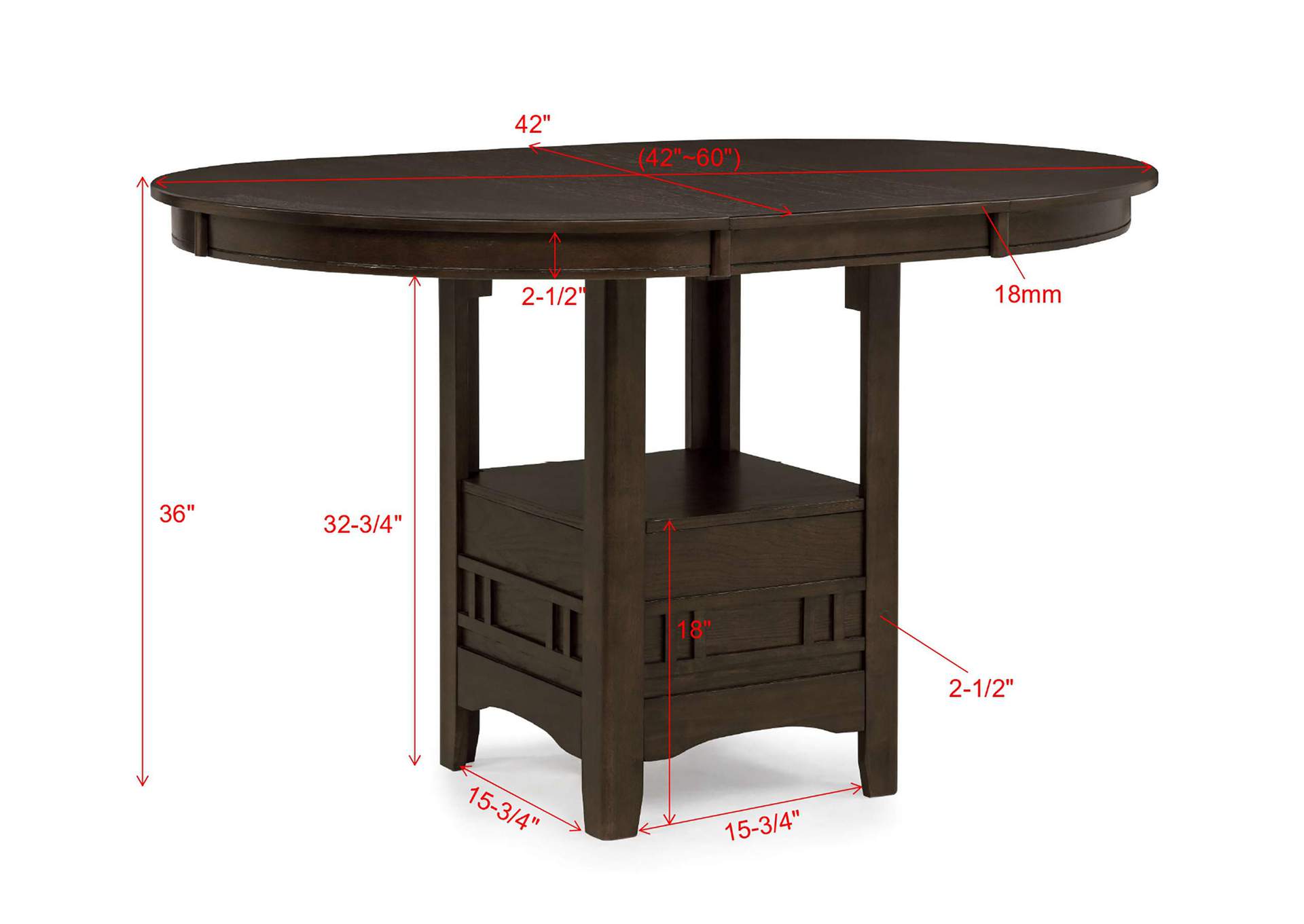 HARTWELL COUNTER HEIGHT TABLE - BROWN image 5