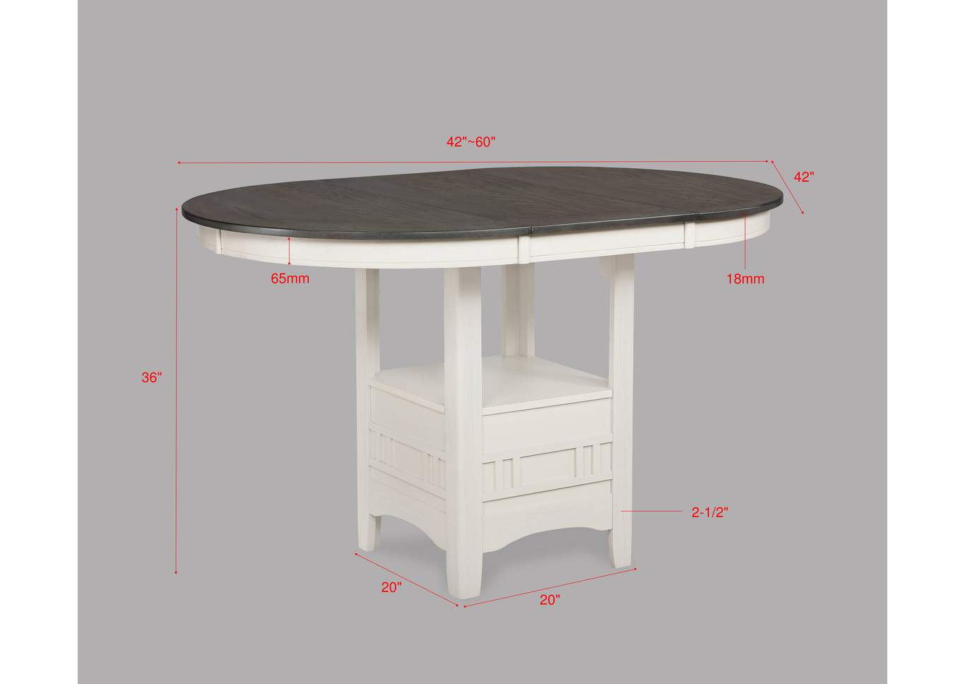 Hartwell Counter Height Table Chalk Grey image 5