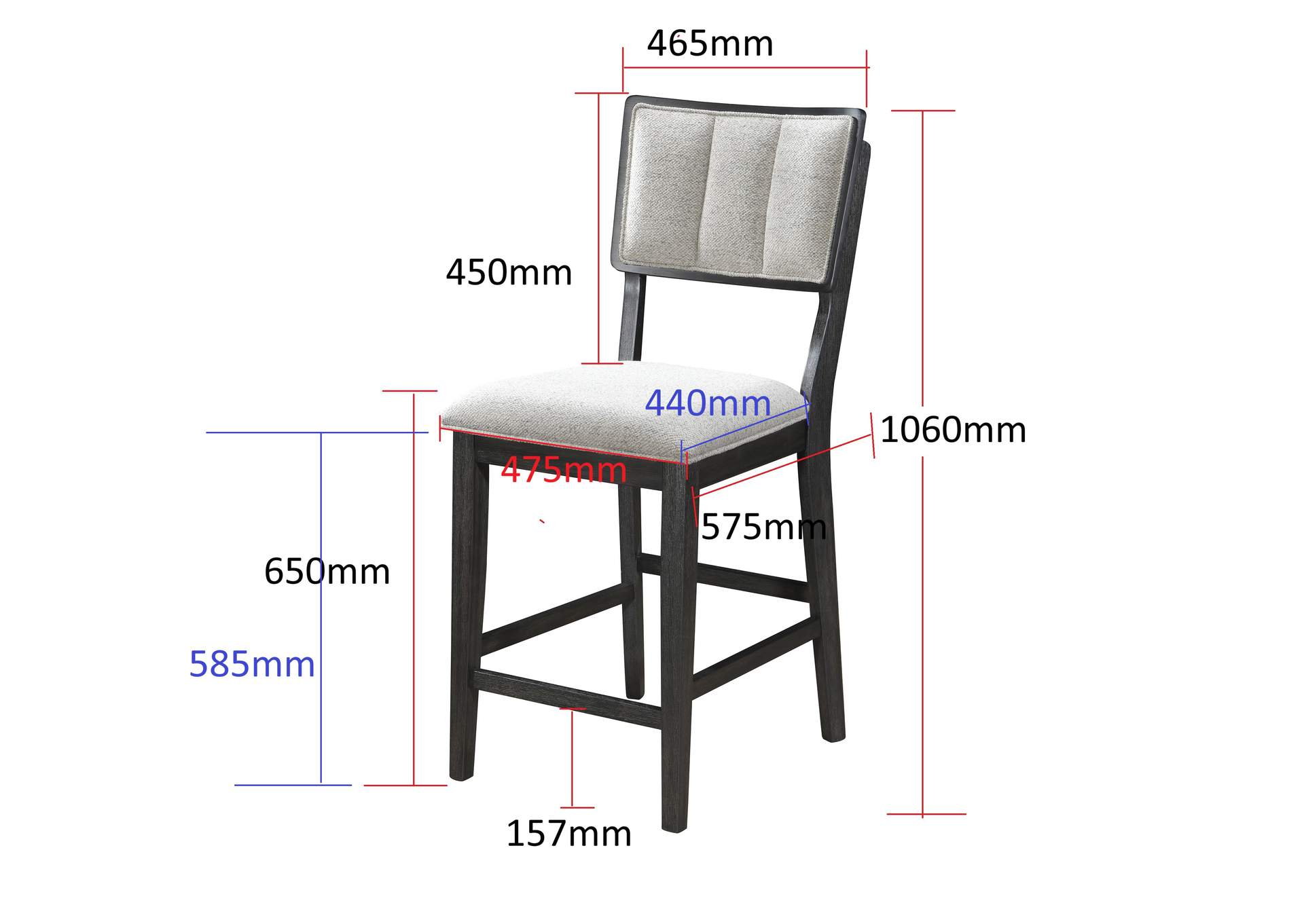 CLINE COUNTER HEIGHT CHAIR - LIGHT GRAY