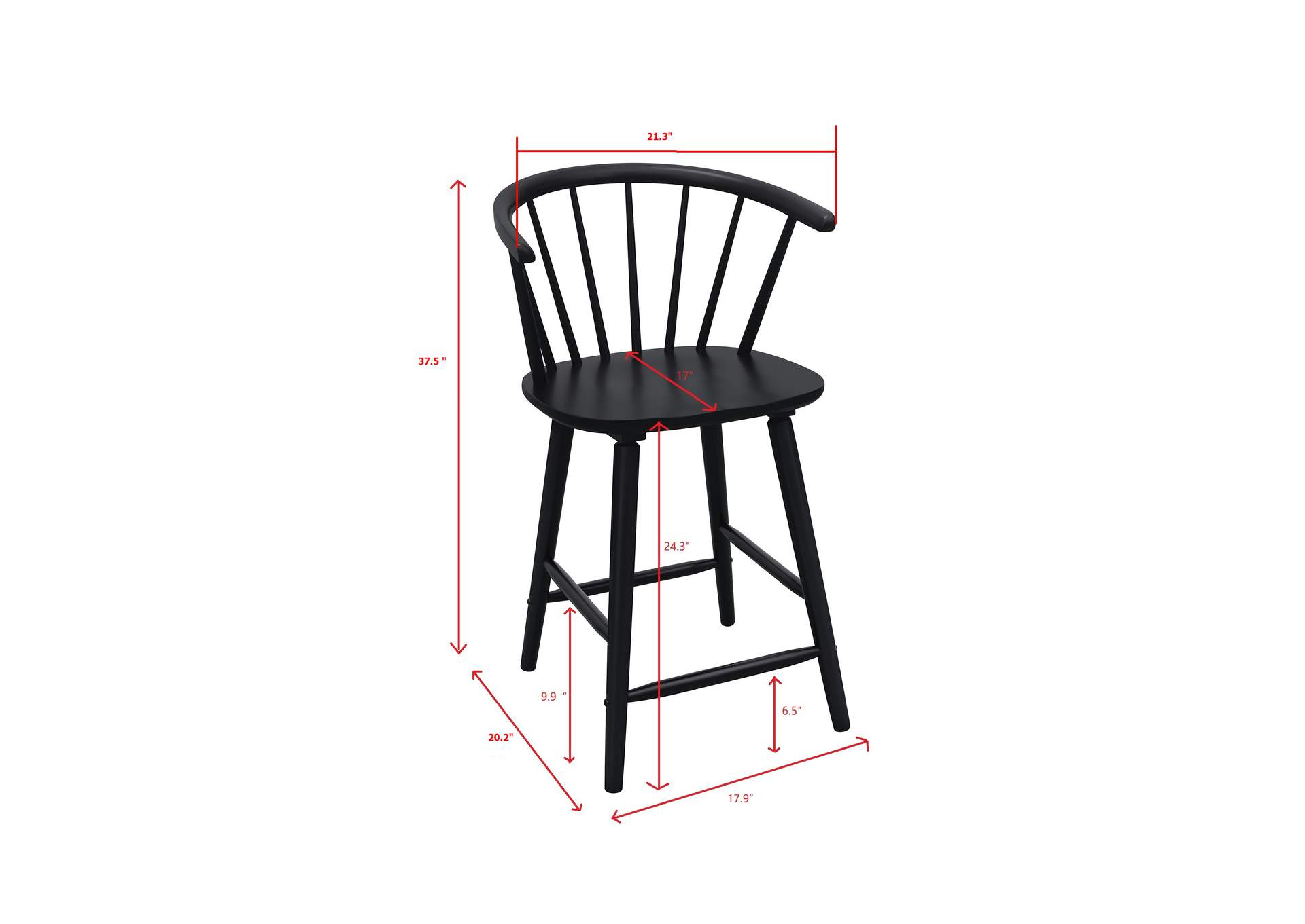 JANNA COUNTER HEIGHT STOOL - BLACK image 5