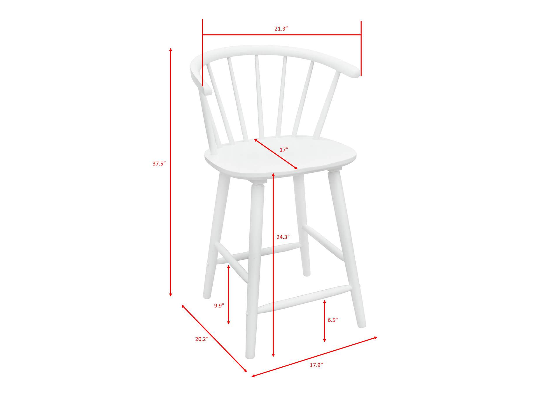 JANNA COUNTER HEIGHT STOOL - WHITE image 5