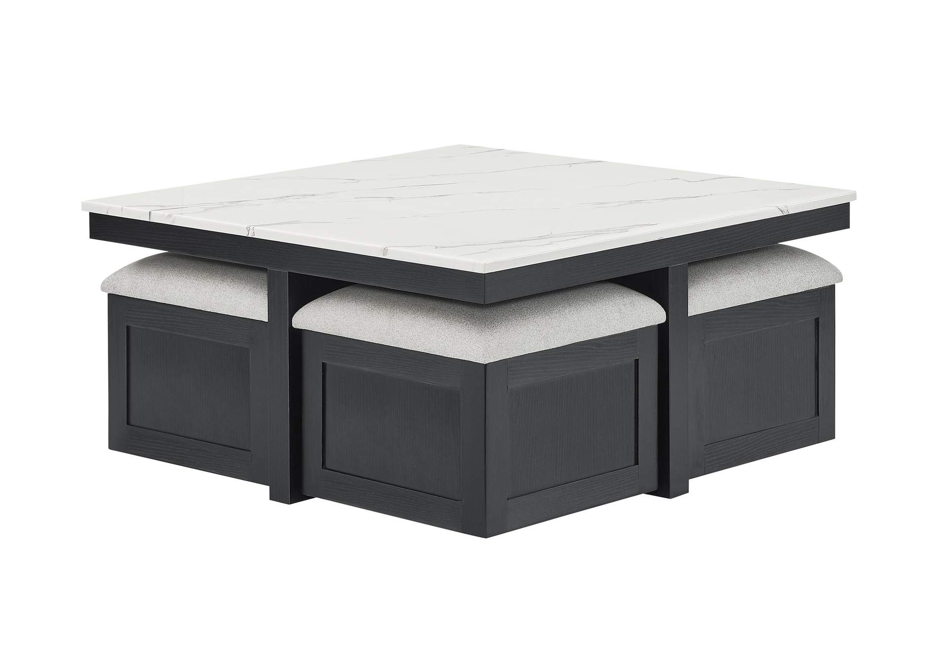MARTA COF TABLE W/4 STORAGE OTTOMANS image 1