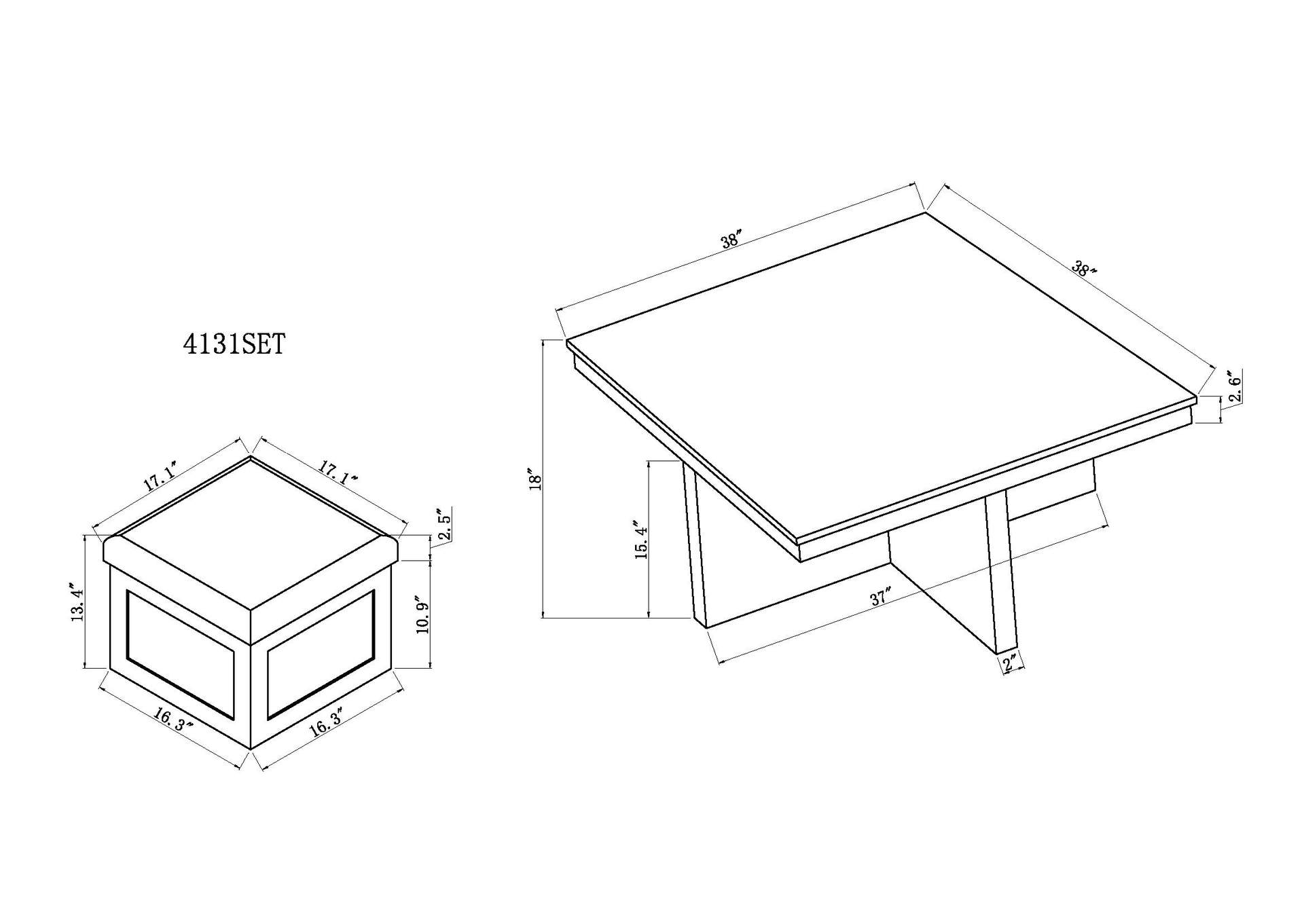 MARTA COF TABLE W/4 STORAGE OTTOMANS image 6