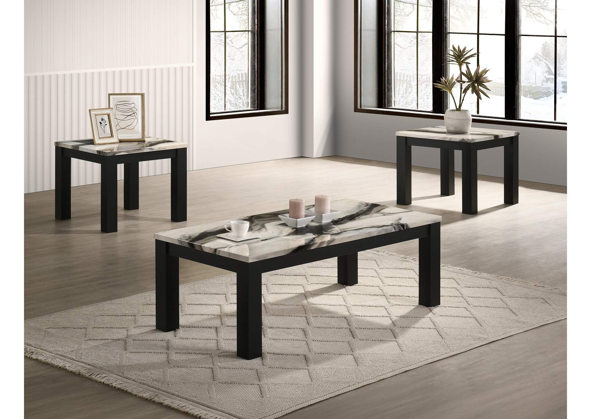 IVY 3-PACK COCKTAIL SET FAUX MARBLE - BROWN image 3