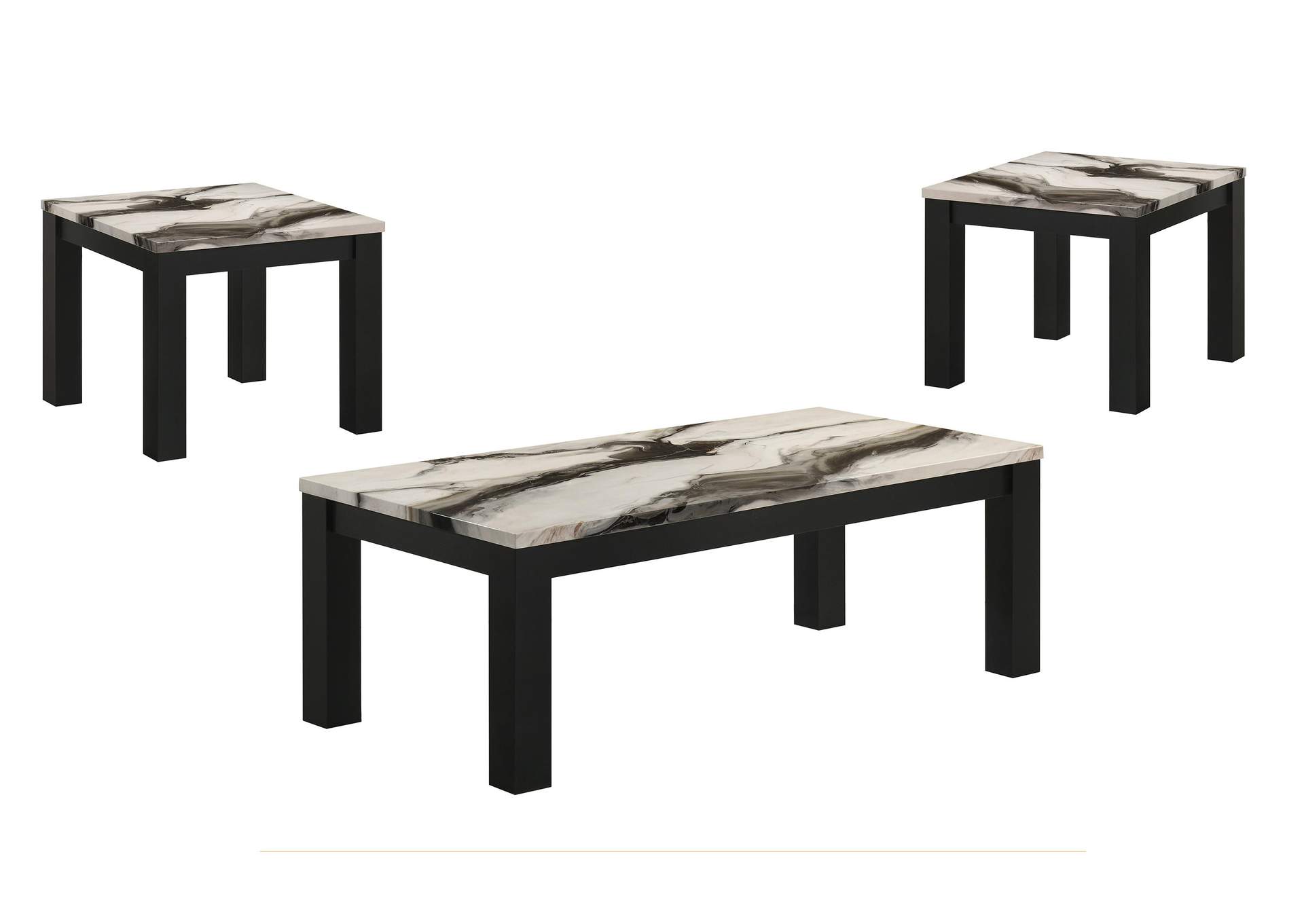 IVY 3-PACK COCKTAIL SET FAUX MARBLE - BROWN image 1