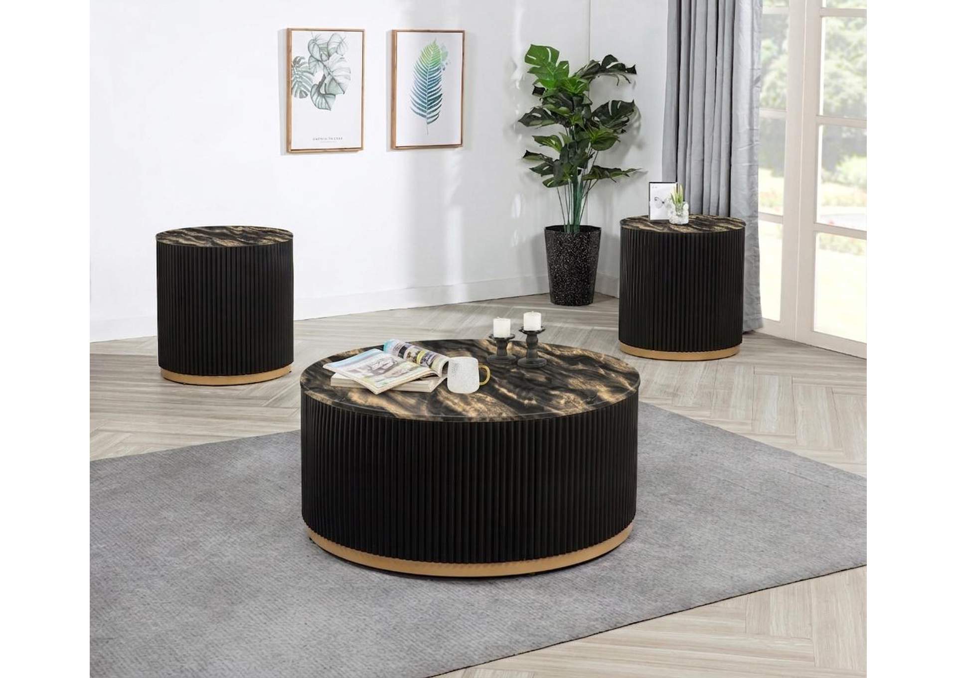 KARA END TABLE GD BK image 1