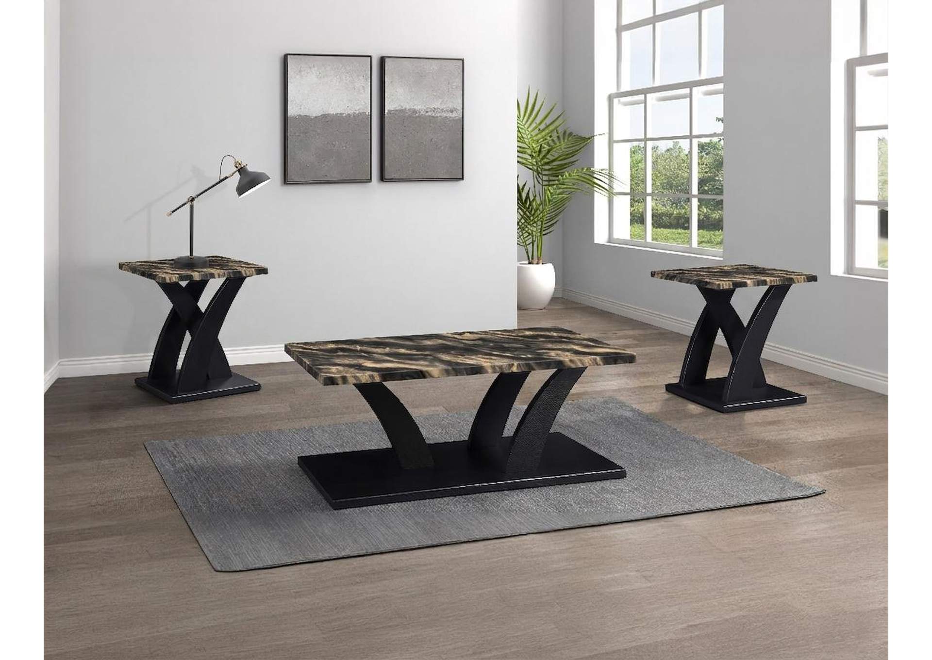 ZION 3-PACK FAUX MARBLE COCKTAIL SET GDBK image 1