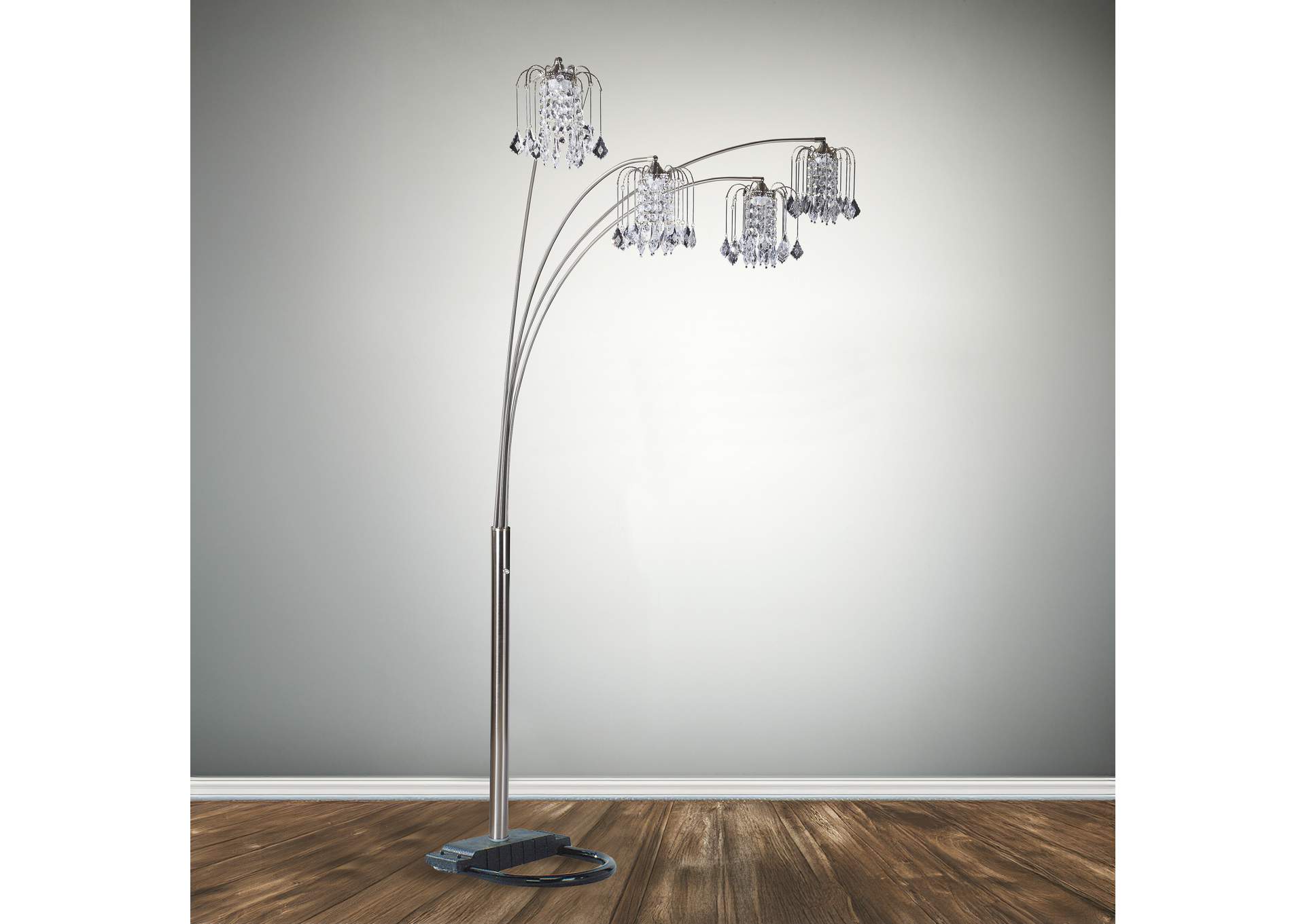 Rain Drop Arc Lamp 84 Height Pewter image 1
