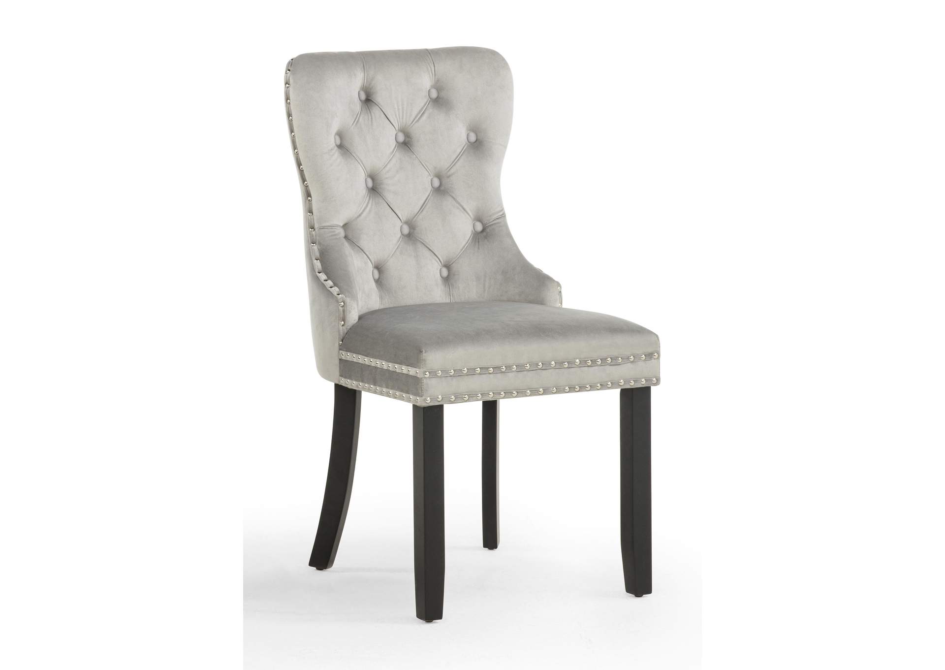 ARABELLA ACCENT CHAIR - LIGHT GRAY VELVET