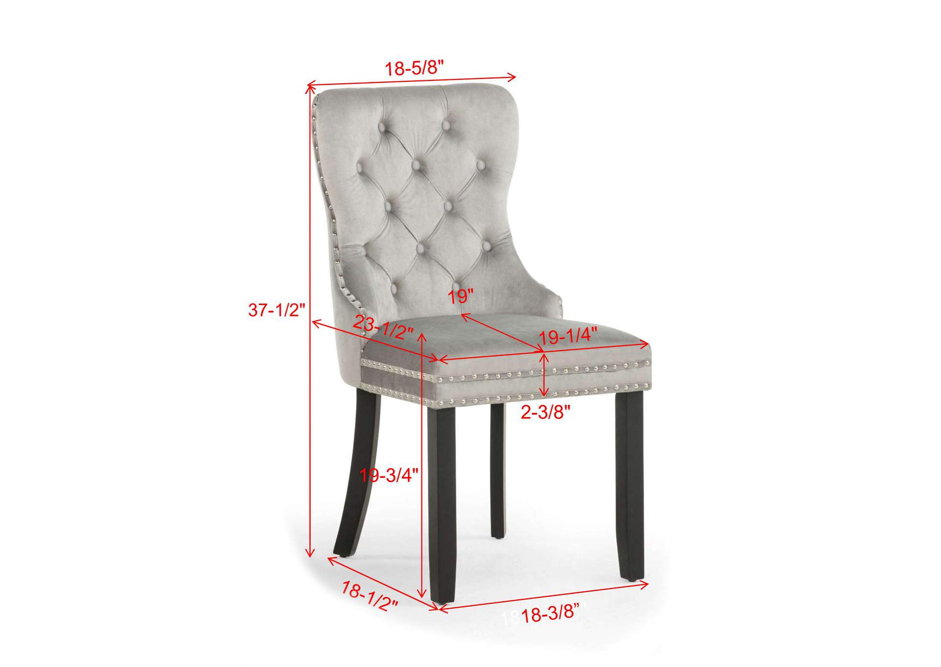 ARABELLA ACCENT CHAIR - LIGHT GRAY VELVET image 5