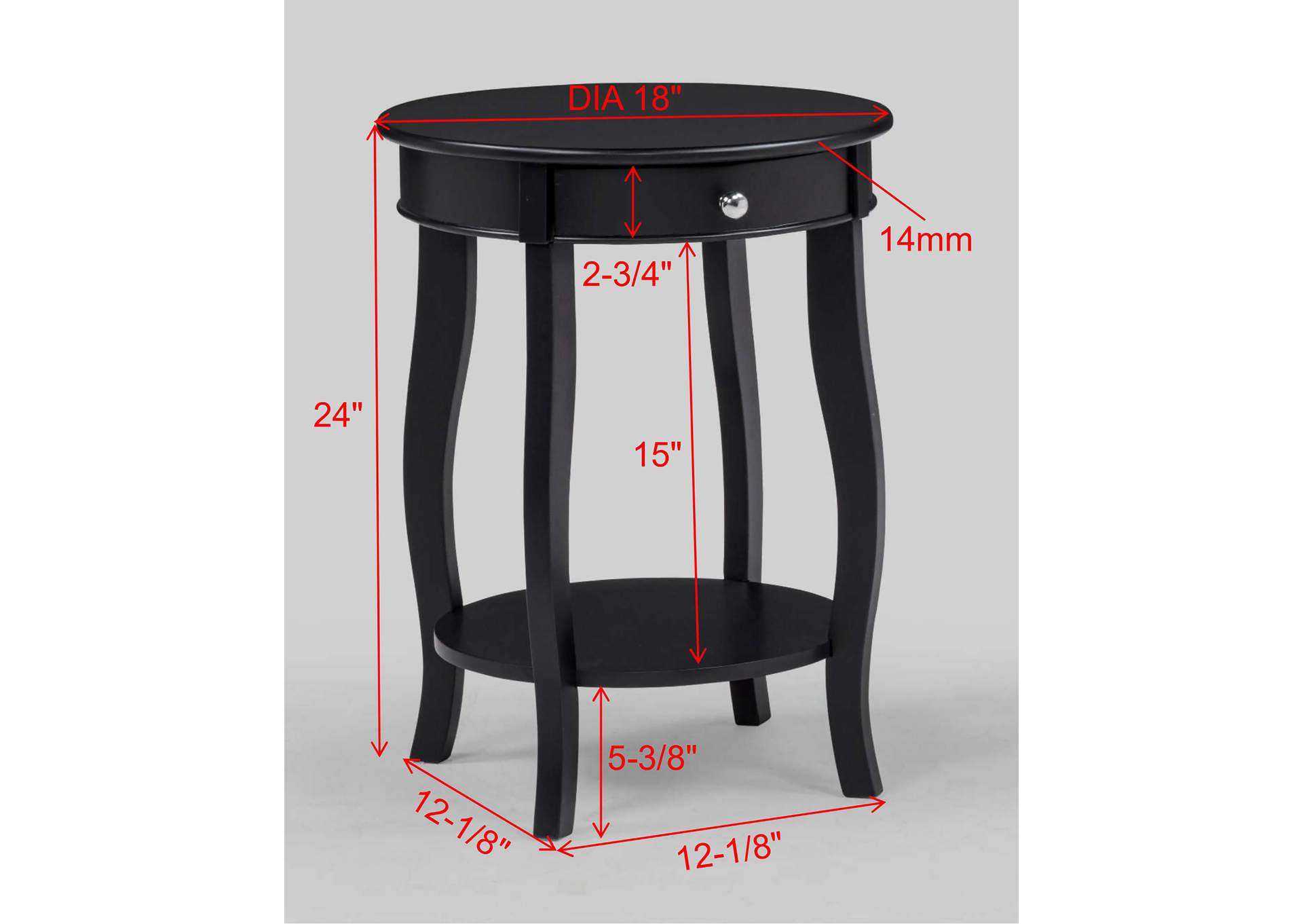 JACIE CHAIRSIDE TABLE - BLACK image 3