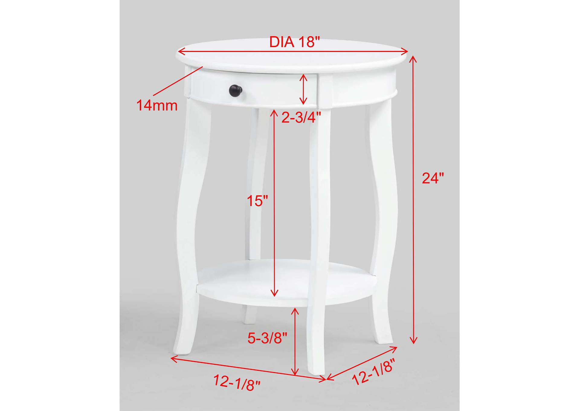 JACIE CHAIRSIDE TABLE - WHITE image 3