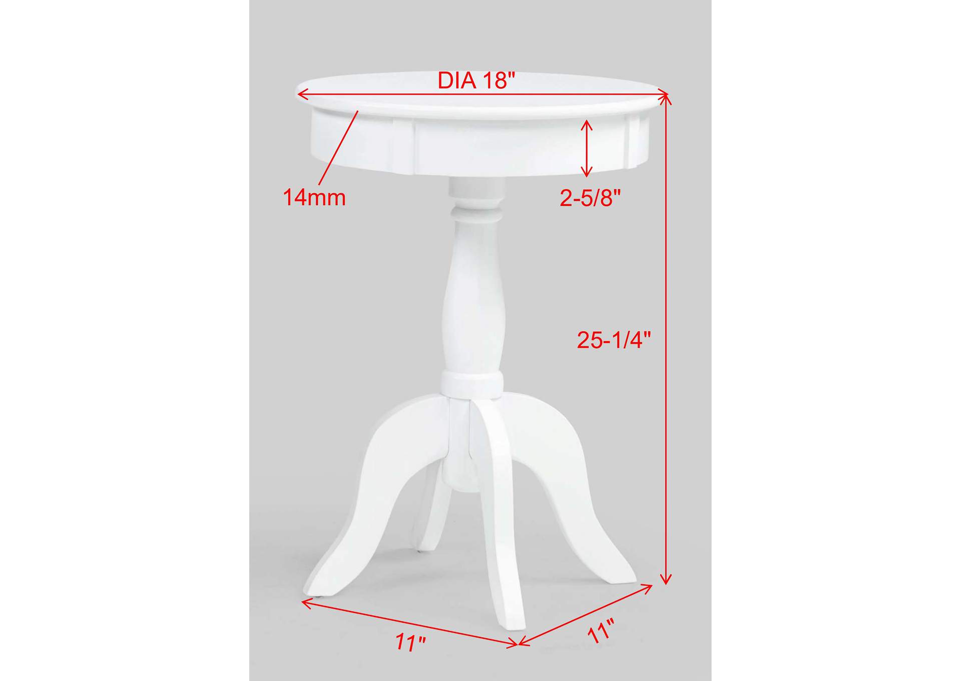 ROMY CHAIRSIDE TABLE - WHITE image 3