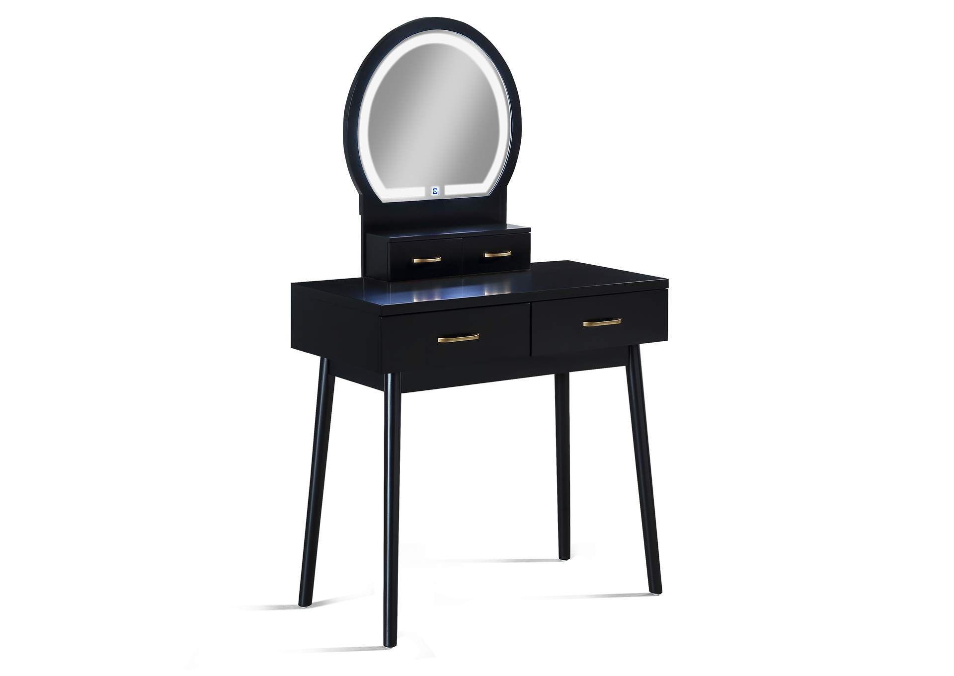 CECILIA VANITY TABLE AND STOOL - BLACK image 1