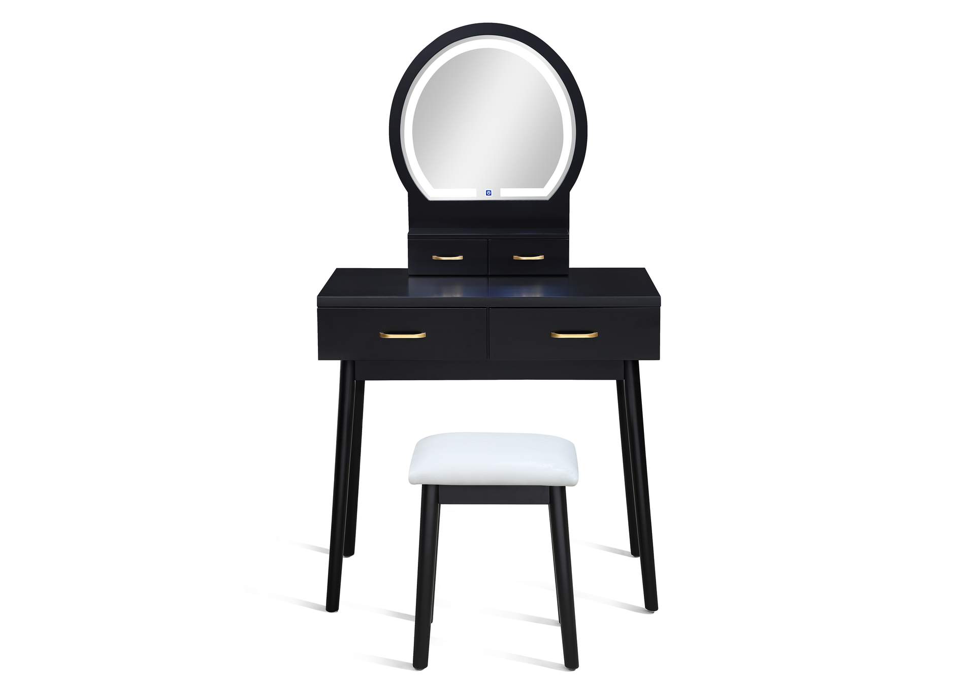 CECILIA VANITY TABLE AND STOOL - BLACK image 4