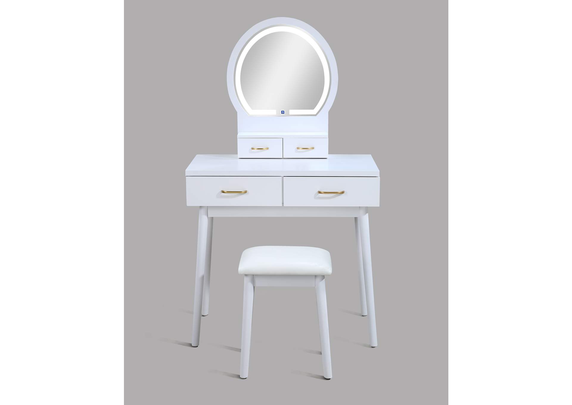 CECILIA VANITY TABLE AND STOOL - WHITE image 4