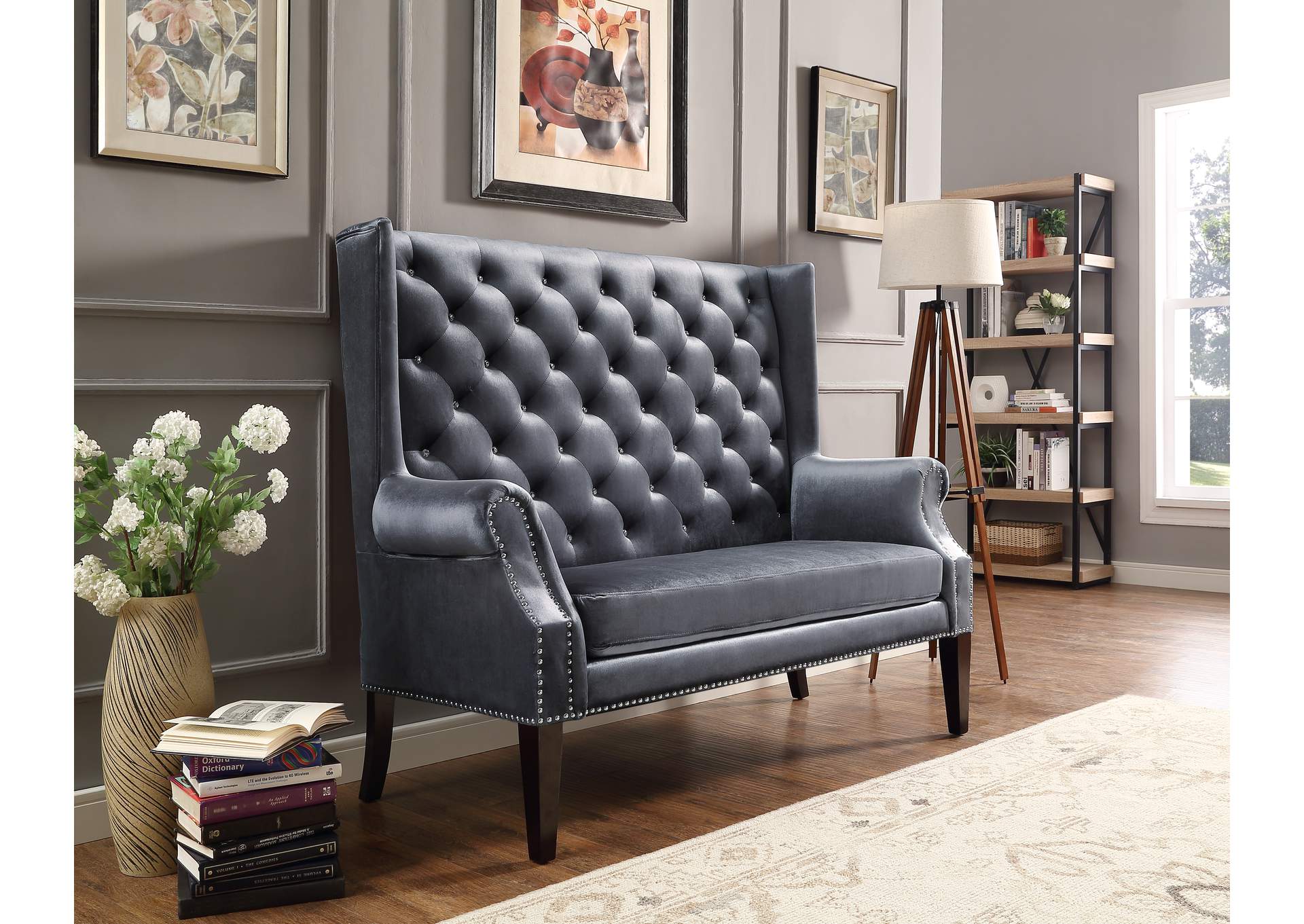 Odina Loveseat Chair Grey image 1