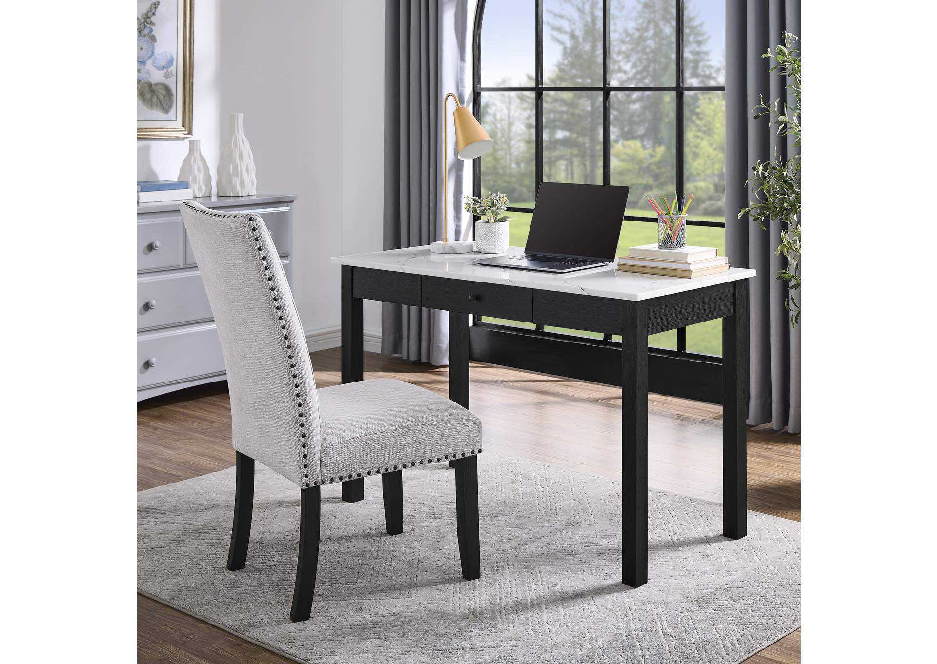 RYLEE FAUX MARBLE DESK image 1