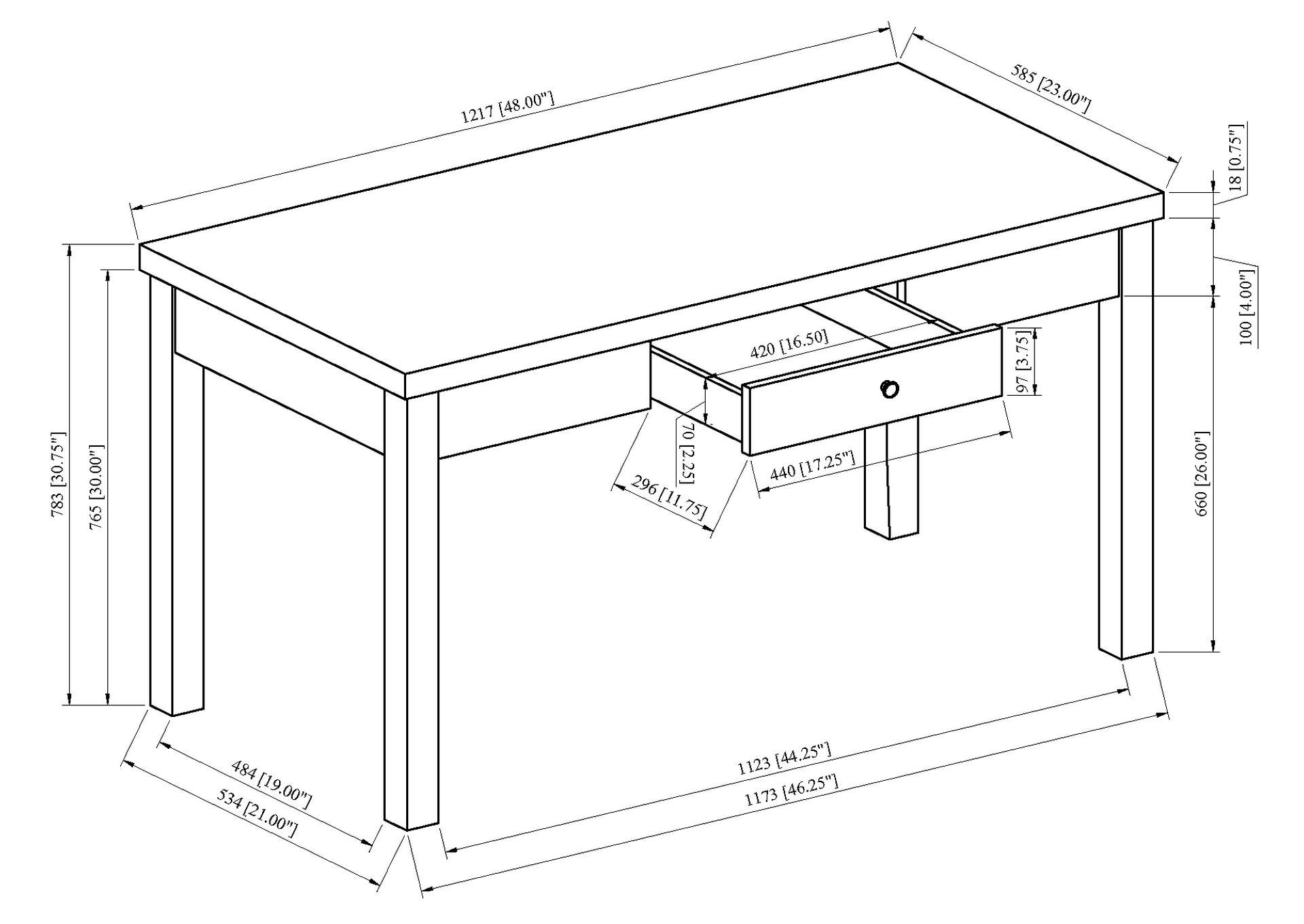 RYLEE FAUX MARBLE DESK image 8