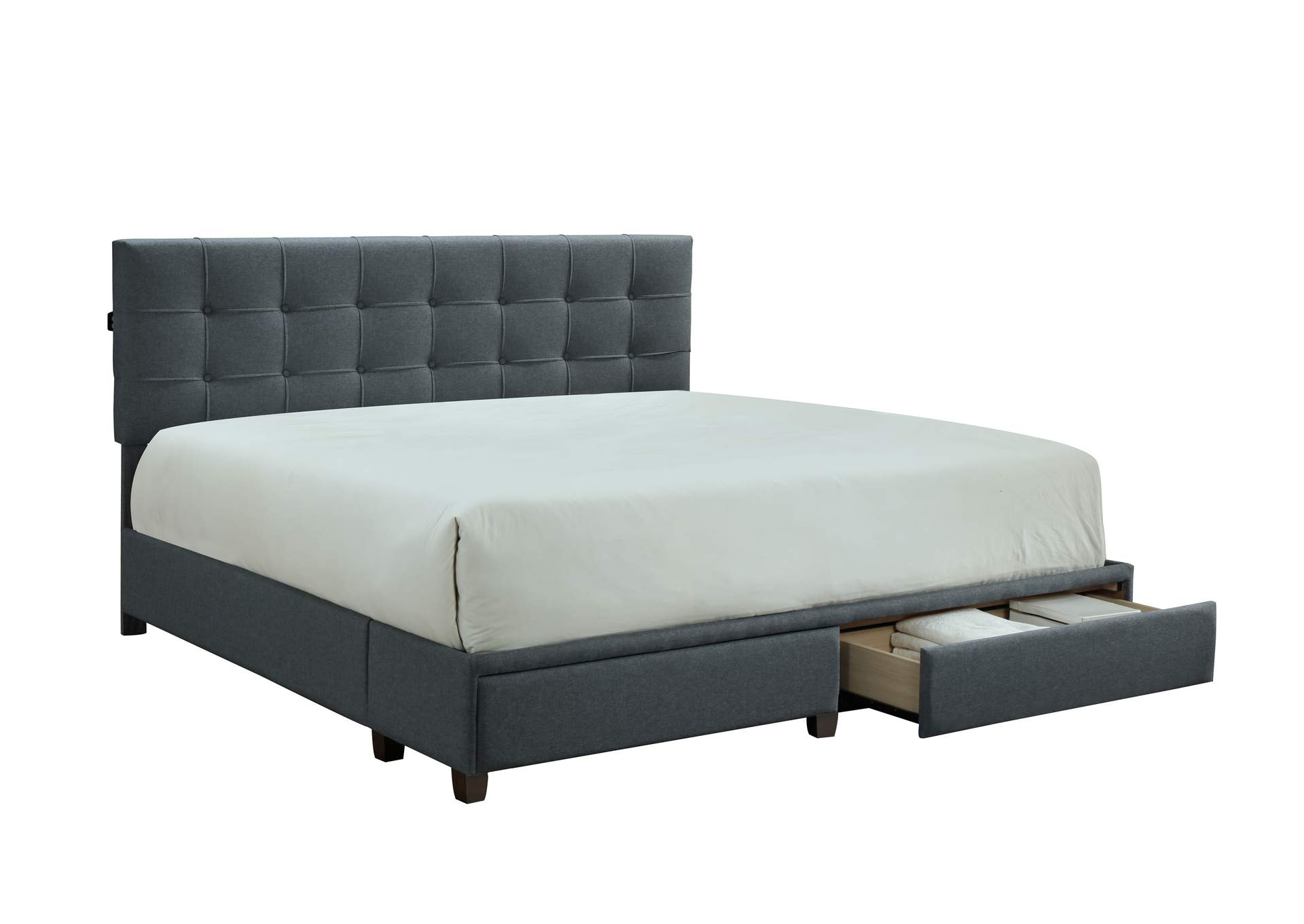 ANTOINE KG PLATFORM BED W/USB GREY image 2