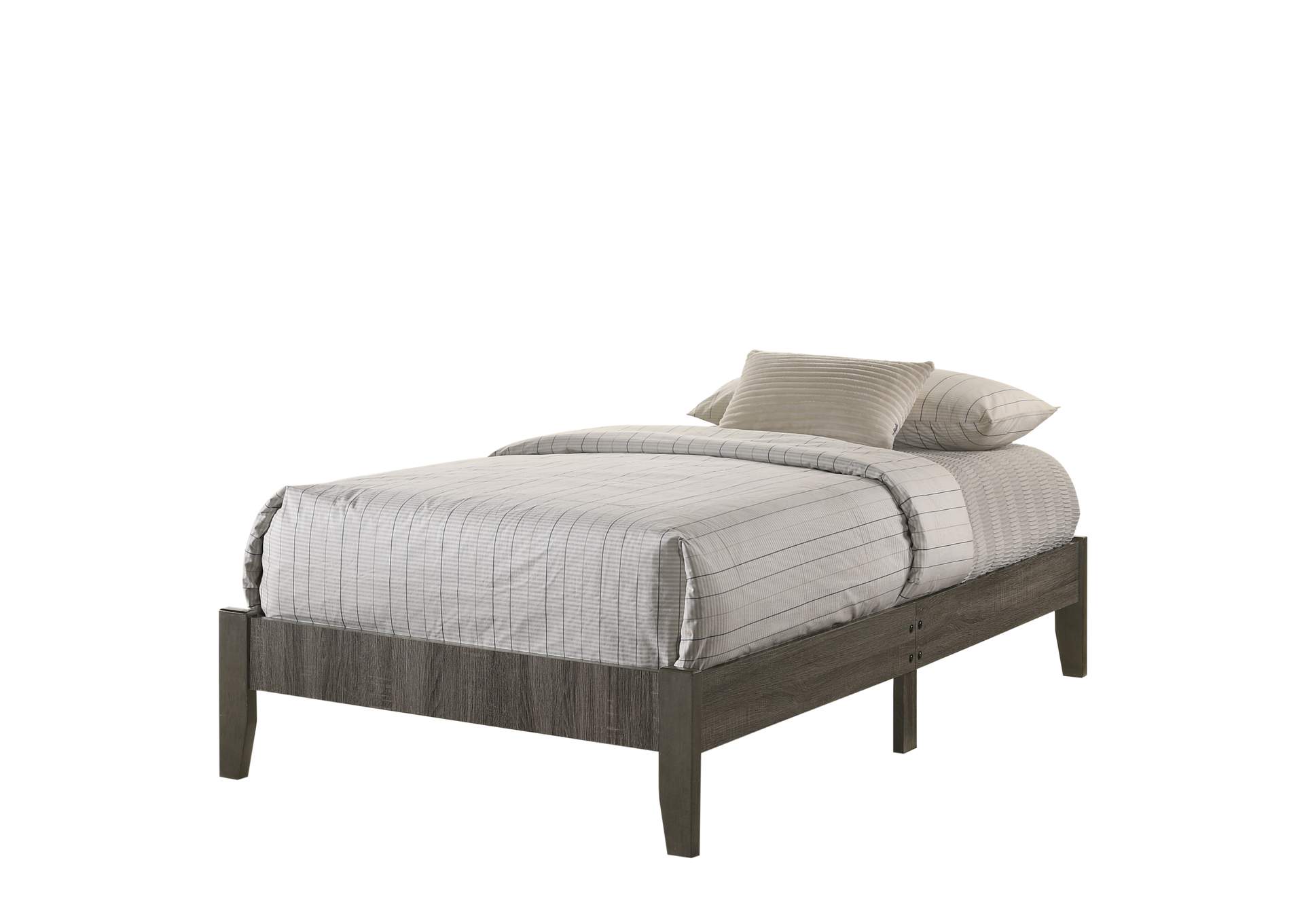 Skyler Twin Platform Bed In One Box Grey image 1