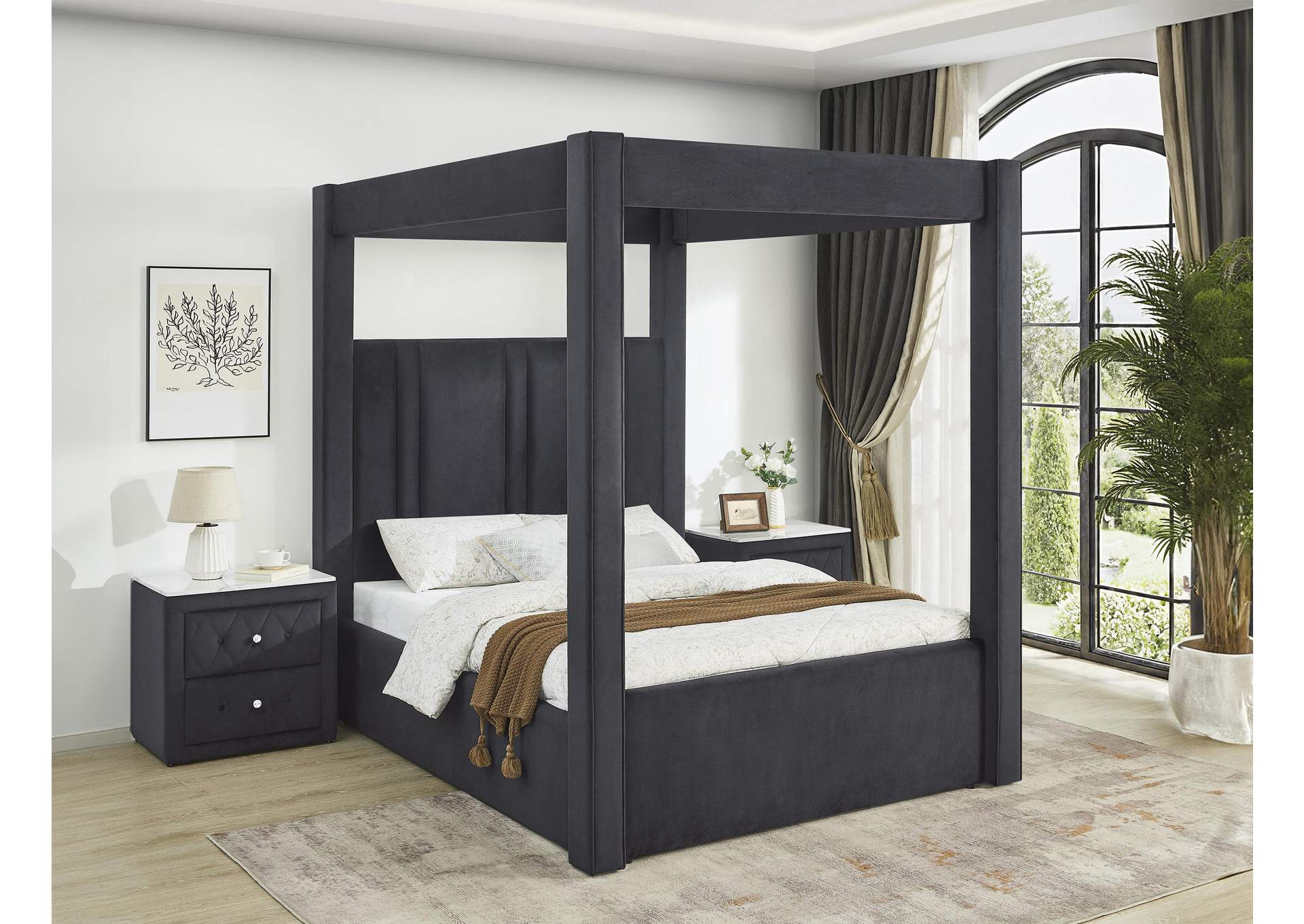 JAYLA KING 10-PIECE BEDROOM SET - BLACK image 8