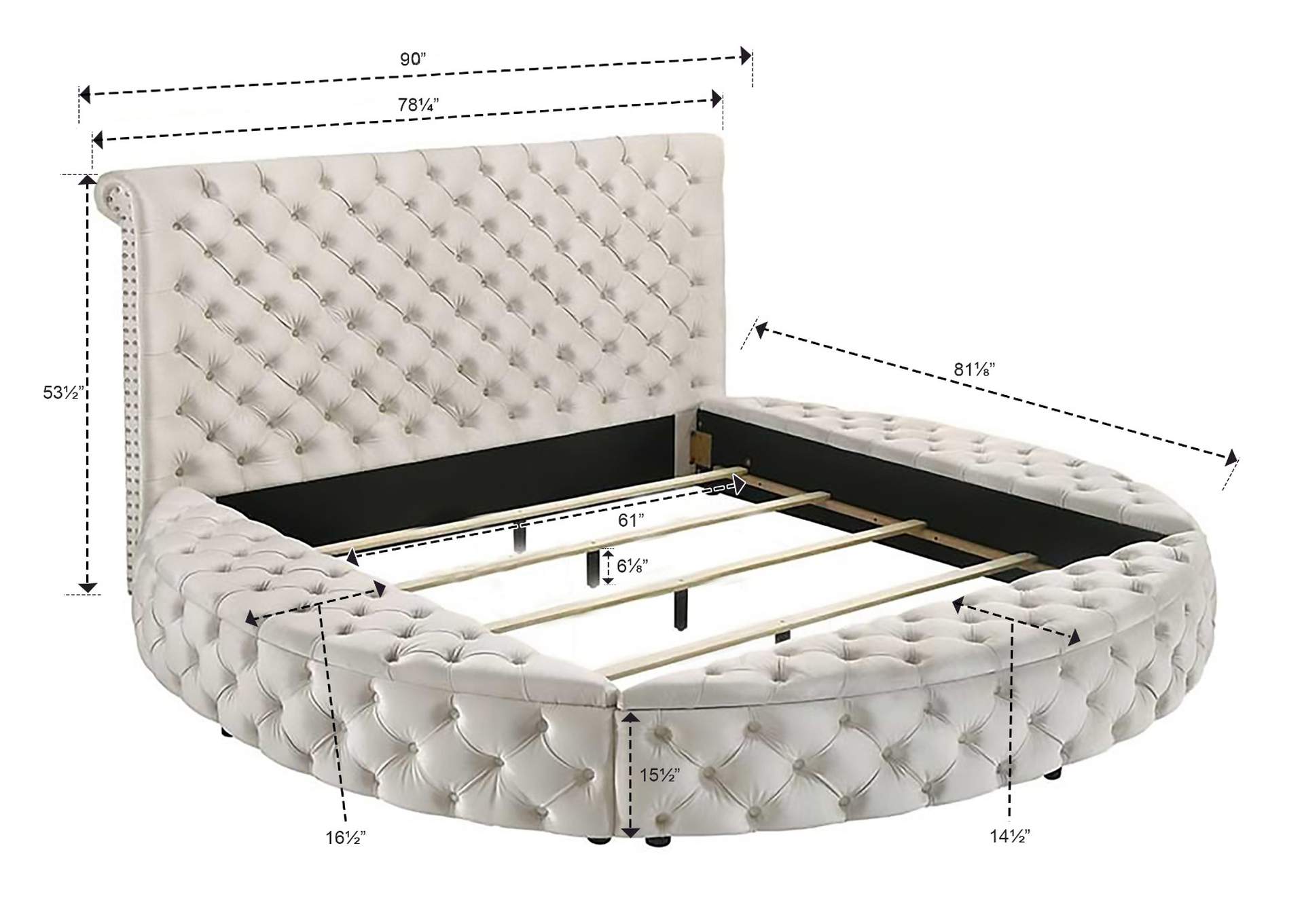 BRIGITTE QUEEN FOOTBOARD WITH STORAGE - BLACK
