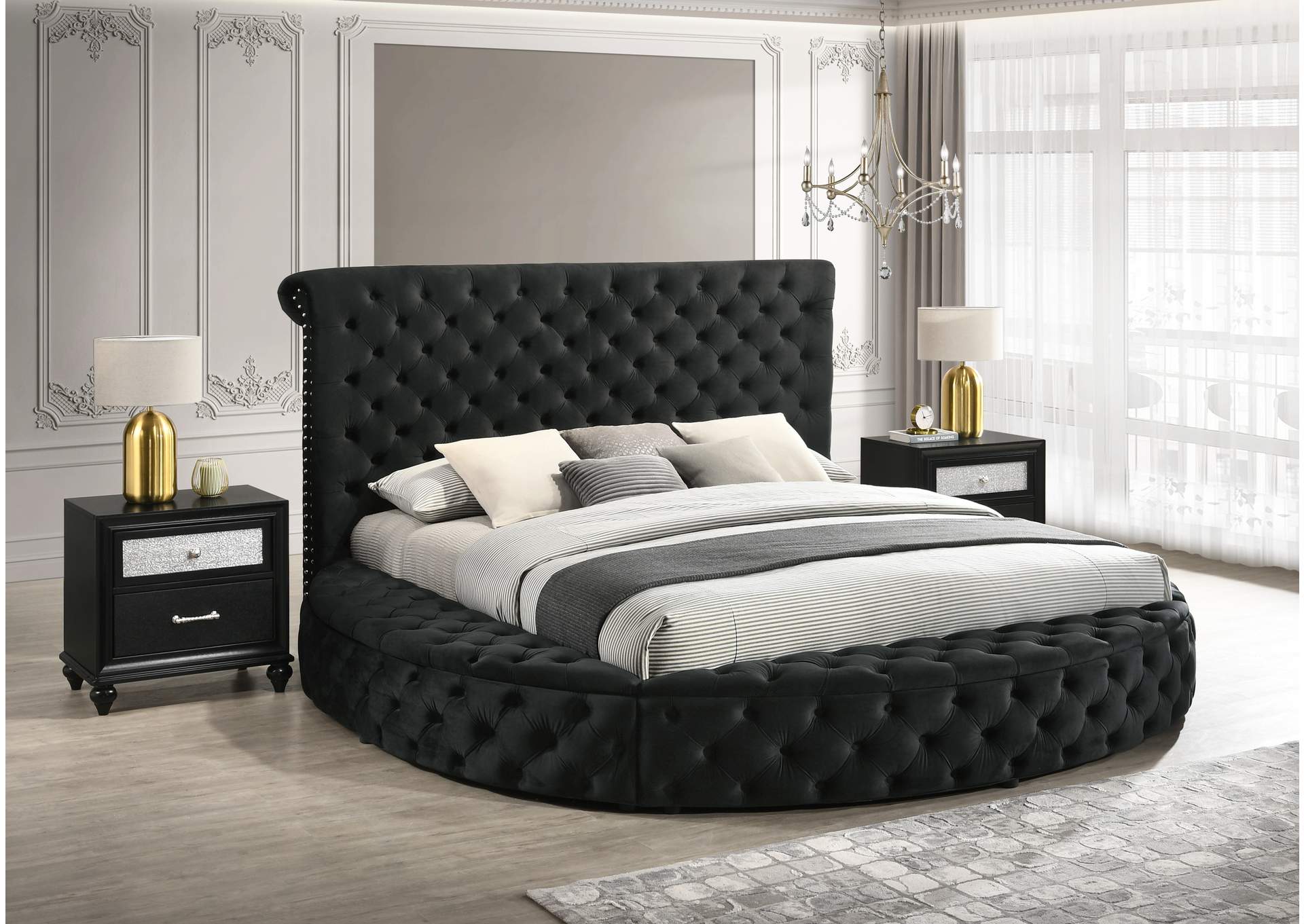 BRIGITTE QUEEN FOOTBOARD WITH STORAGE - BLACK