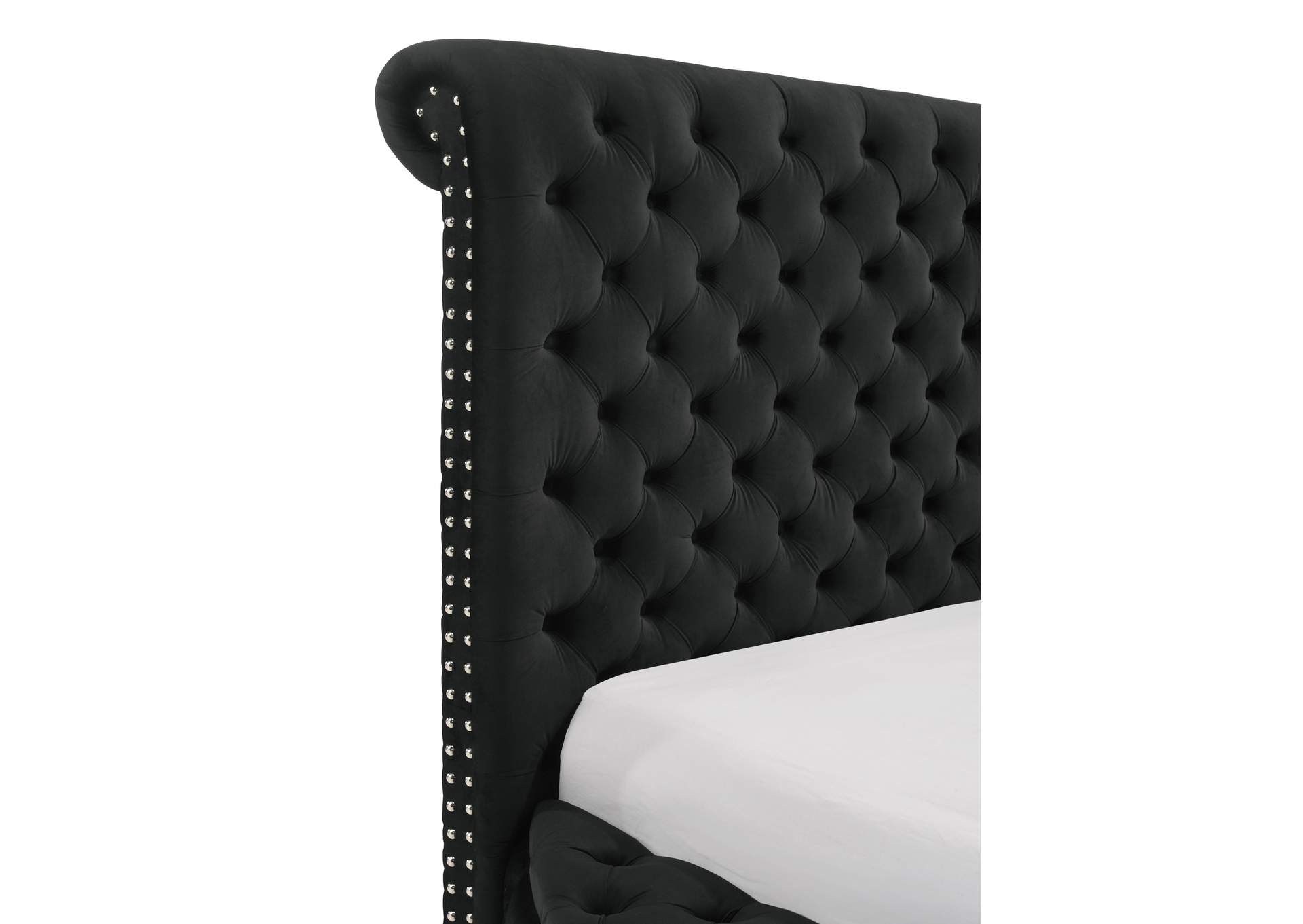 BRIGITTE QUEEN FOOTBOARD WITH STORAGE - BLACK