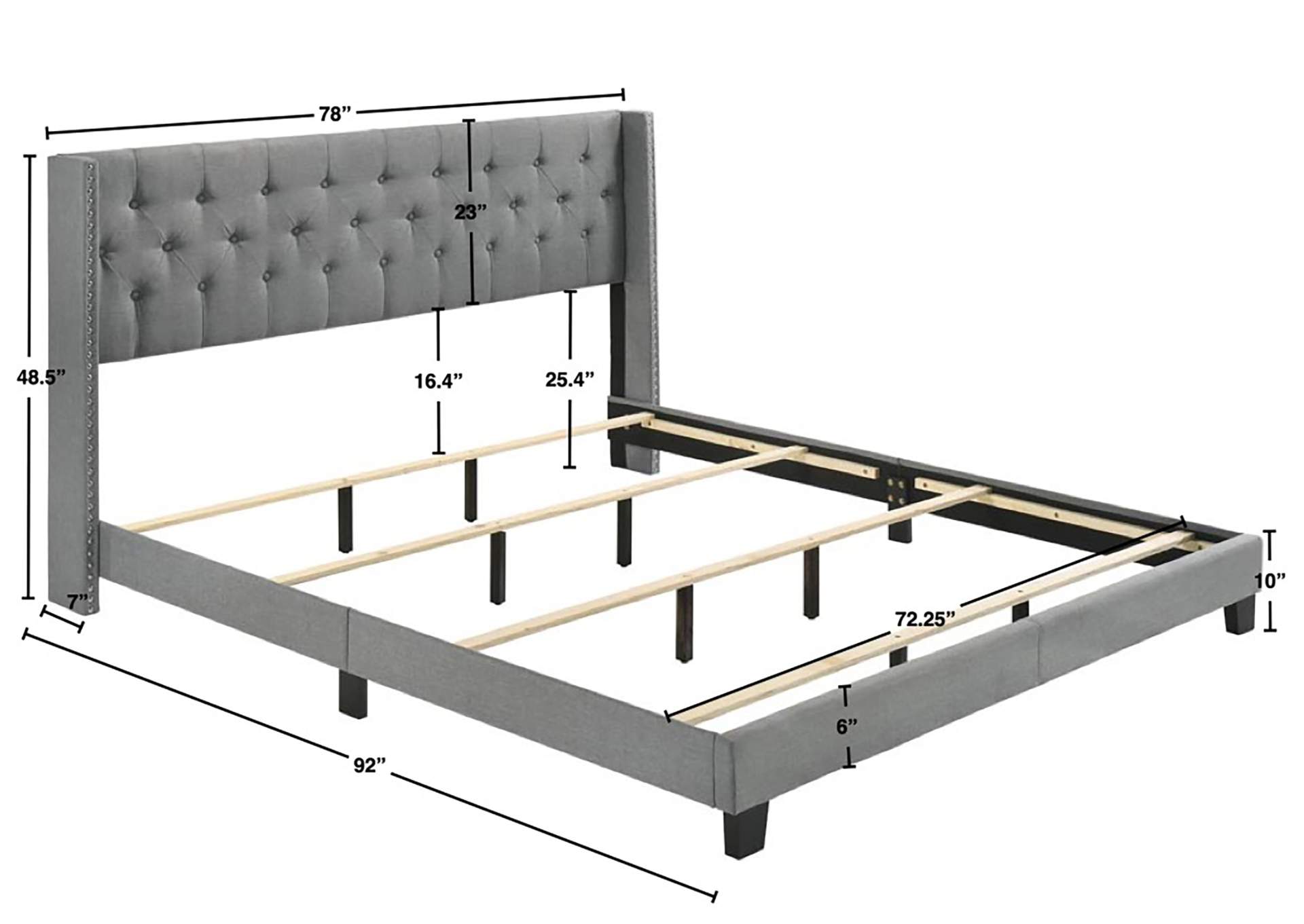 Makayla California .King Bed Grey image 1