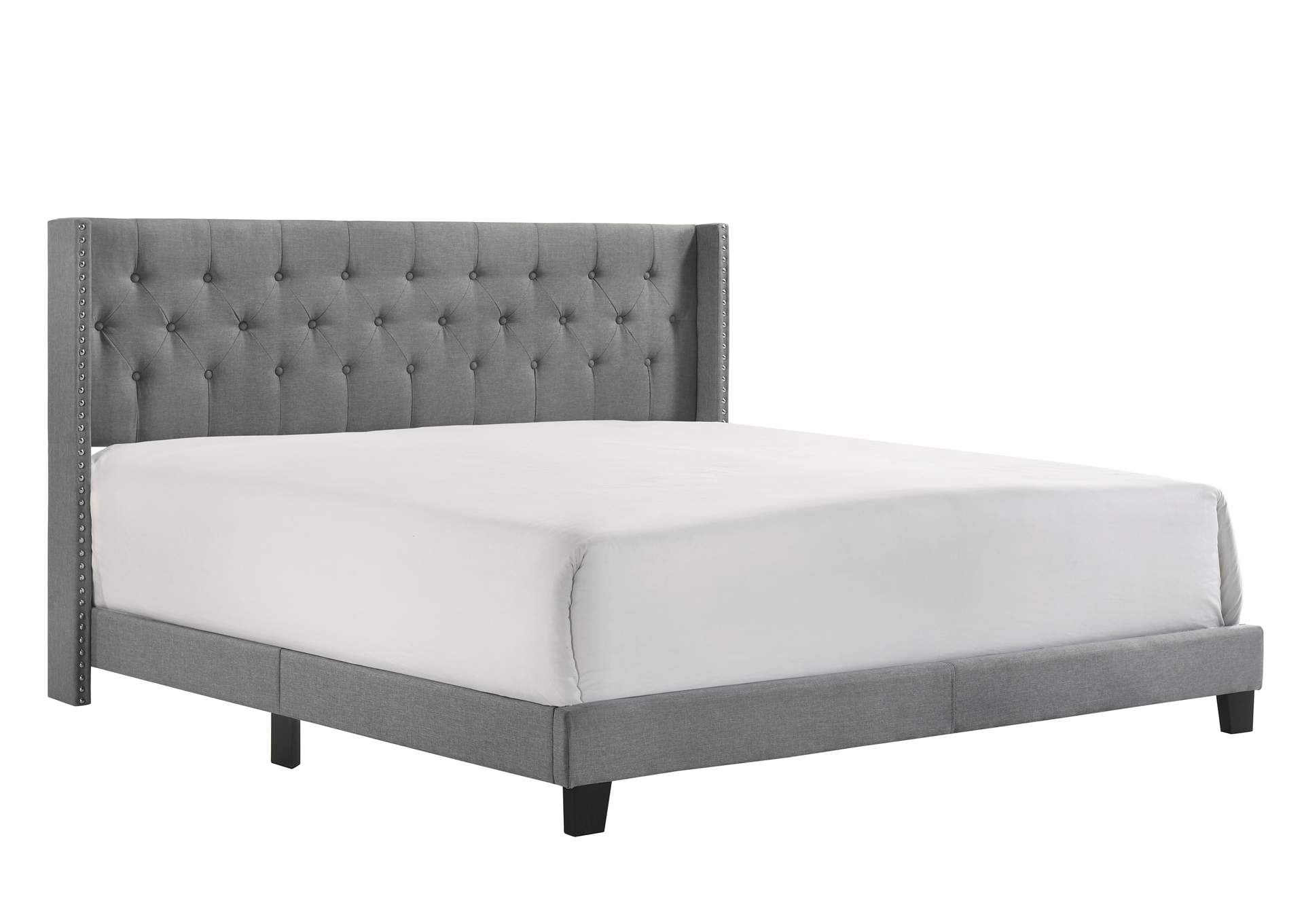 MAKAYLA KING BED - GRAY image 1