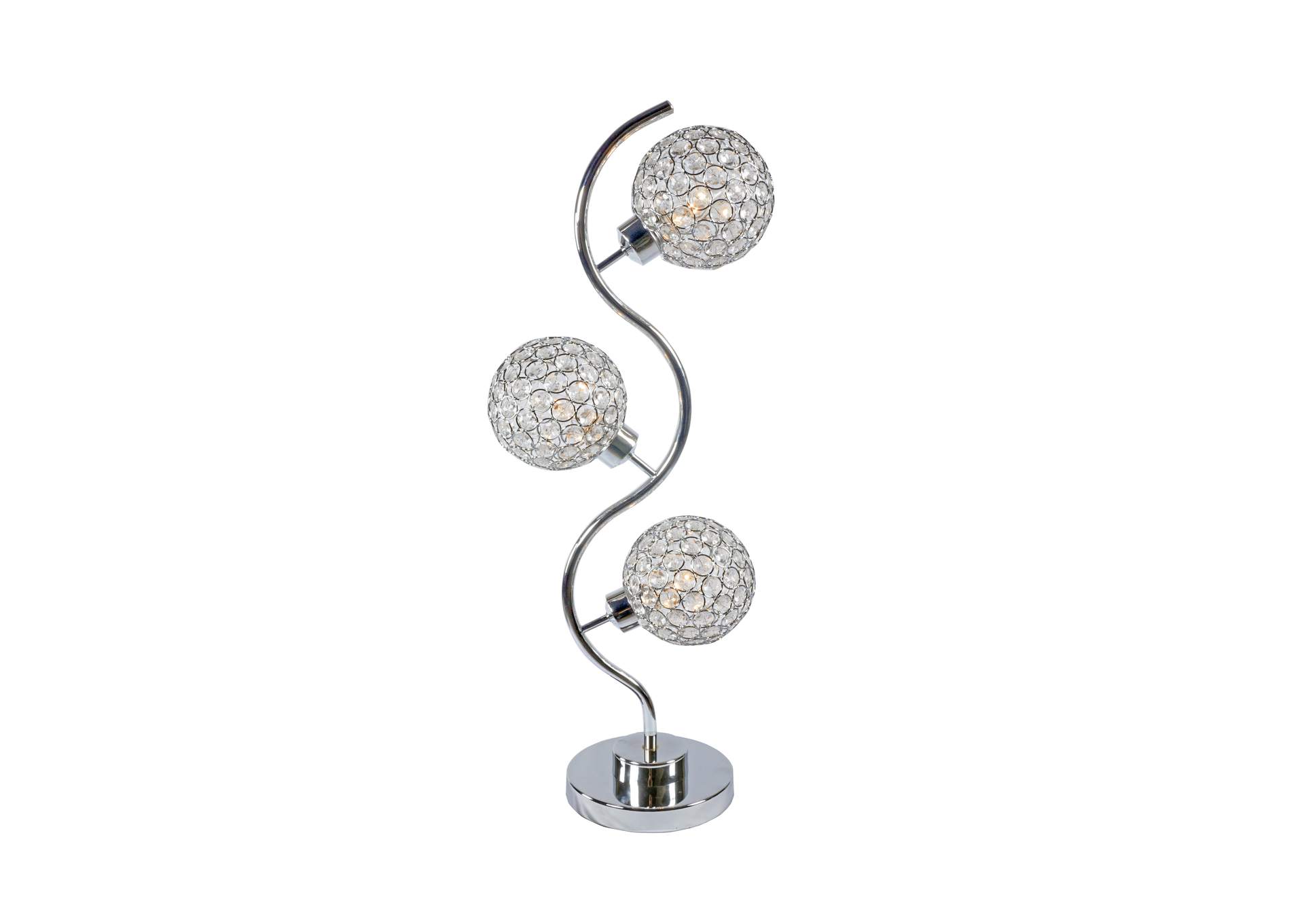 CRYSTAL 3 GLOBE TABLE LAMP