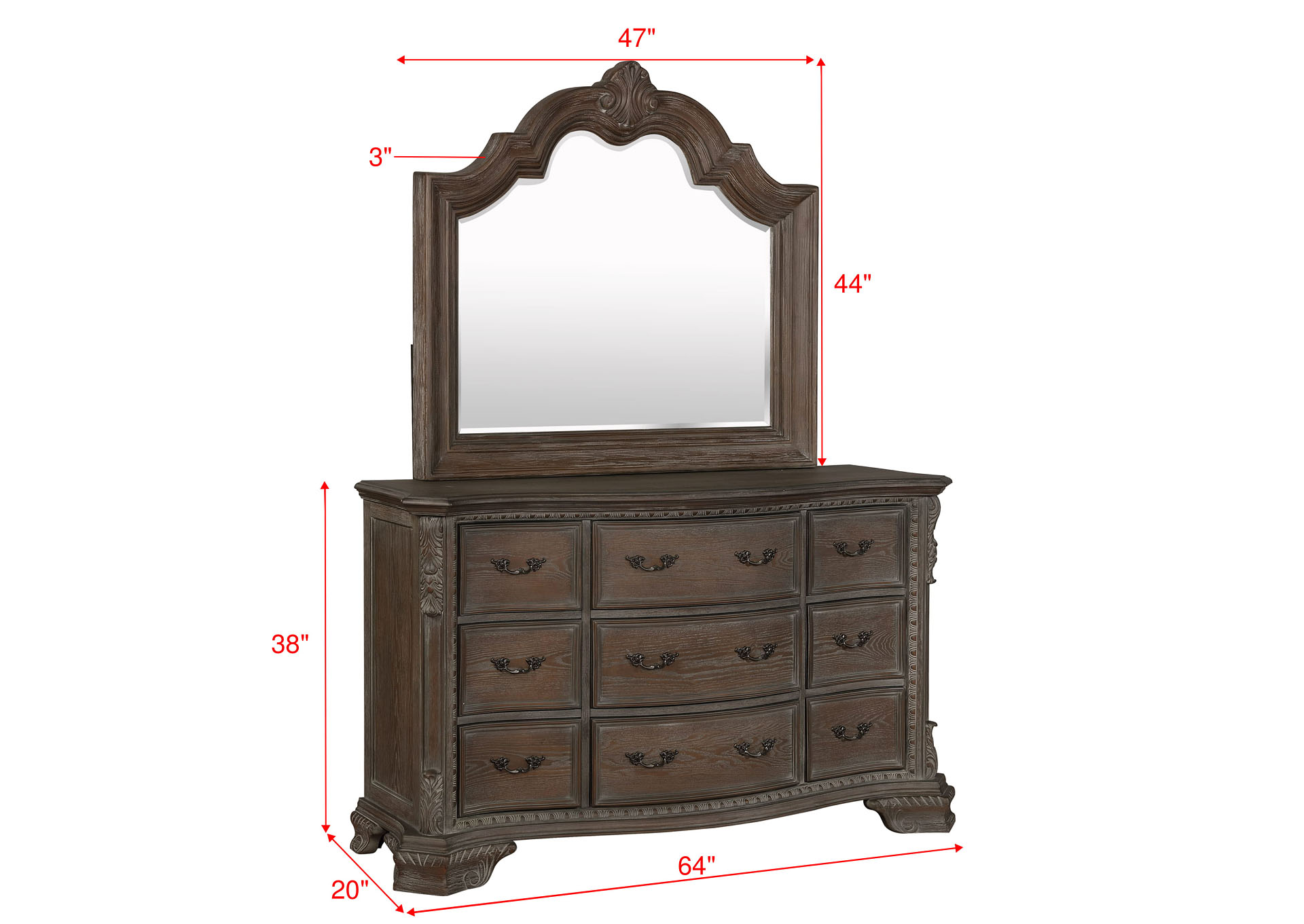 Sheffield Dresser Antique Grey image 3