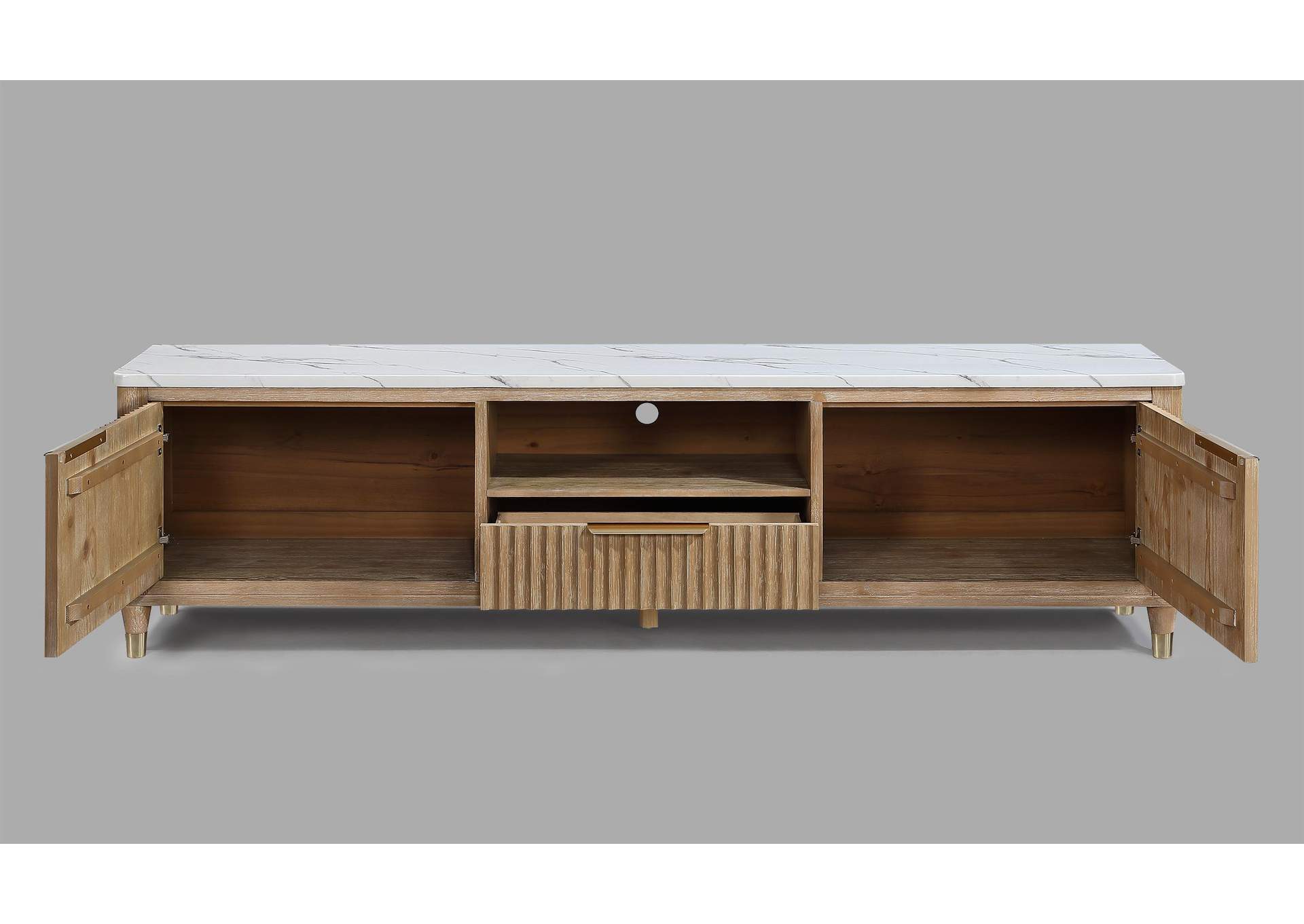 KARA TV STAND-CERUSED - NATURAL image 5