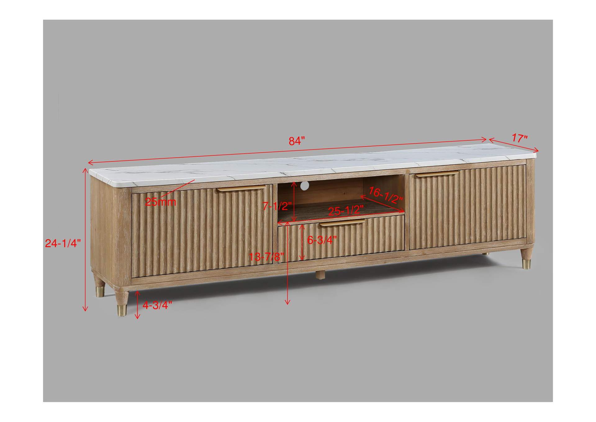 KARA TV STAND-CERUSED - NATURAL image 6